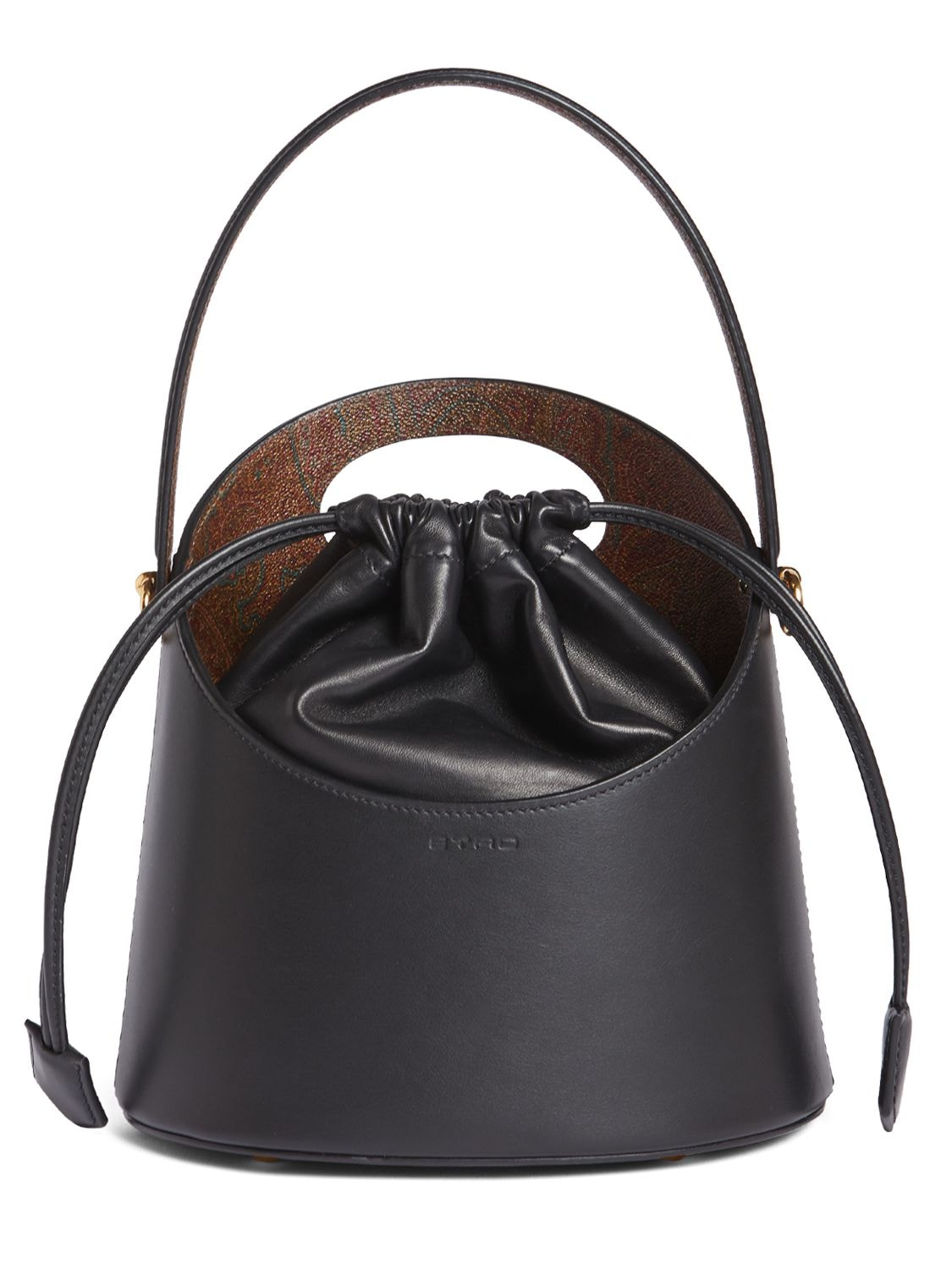 Etro Medium Saturno Leather Top Handle Bag In Black