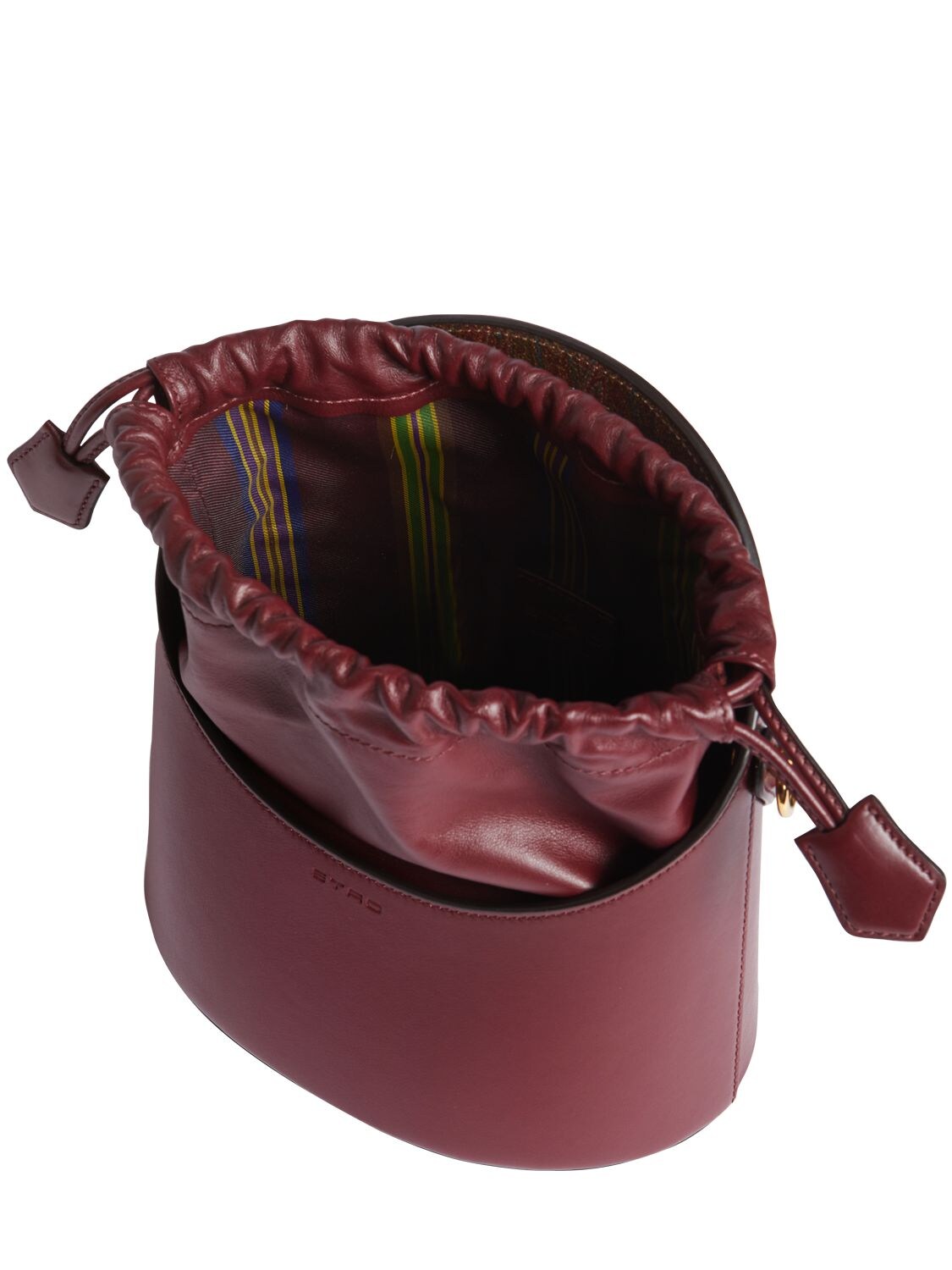 Shop Etro Medium Saturno Leather Top Handle Bag In Bordeaux
