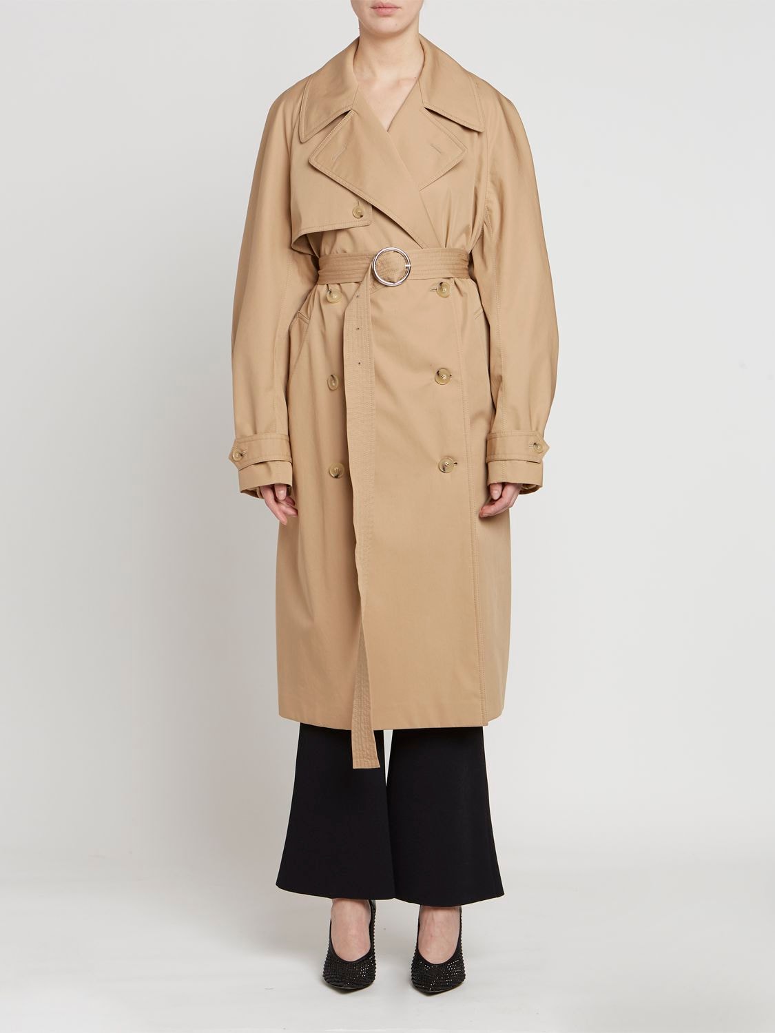 Image of Belted Cotton Canvas Trench Coat
