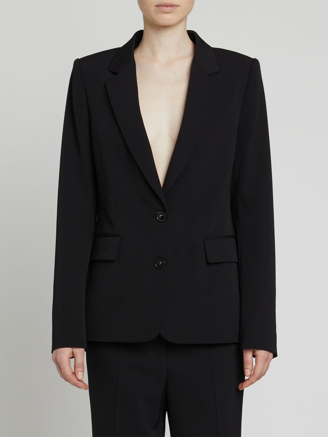 Stella Mccartney Single Breasted Wool Twill Blazer In Black