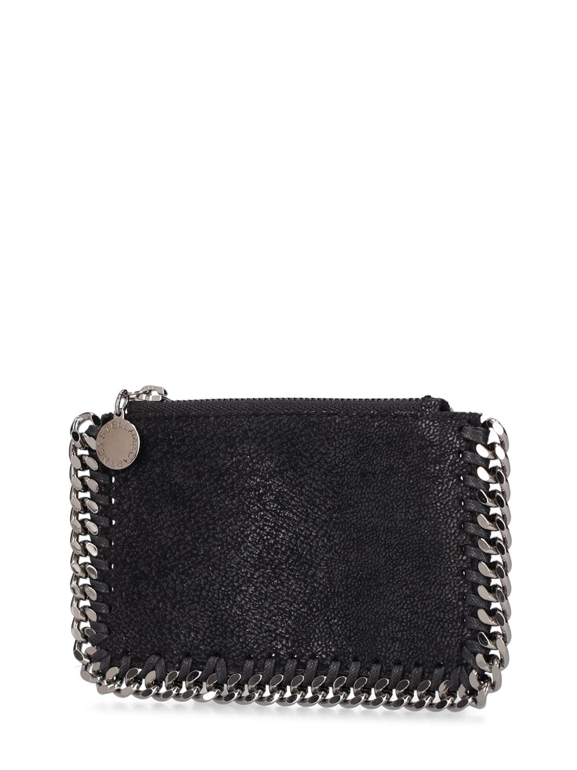 Shop Stella Mccartney Falabella Shaggy Faux Deer Card Holder In Black