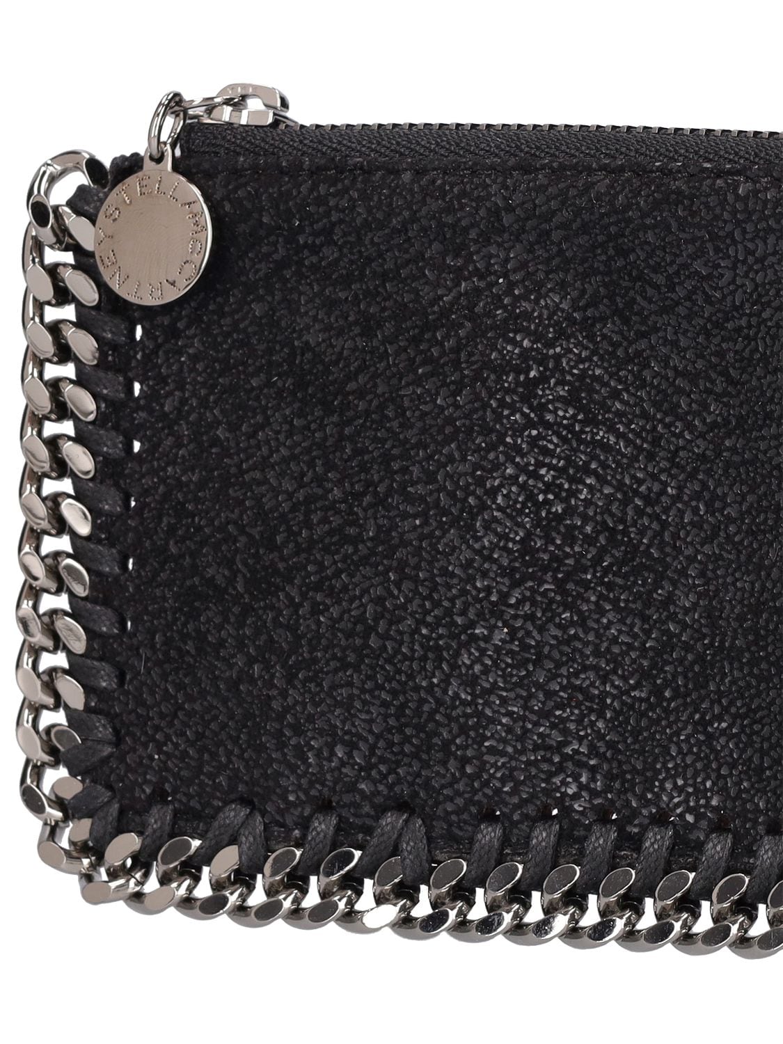 Shop Stella Mccartney Falabella Shaggy Faux Deer Card Holder In Black