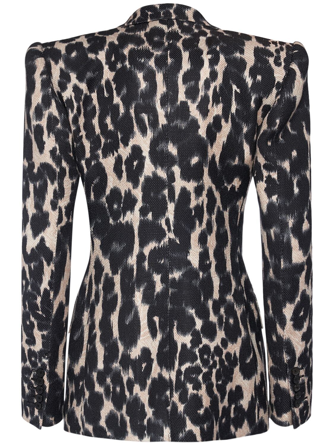 Tom Ford Leopard Print Sculpted Blazer Jacket In Multicolor