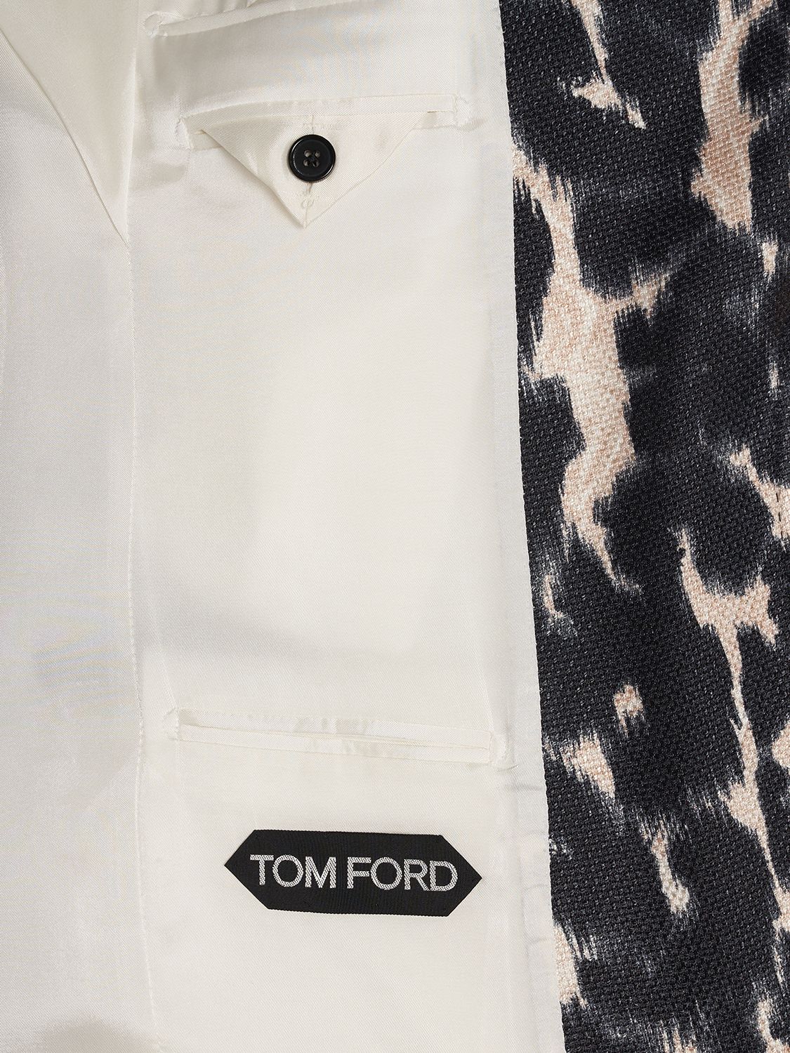 Tom Ford Leopard Print Sculpted Blazer Jacket In Multicolor