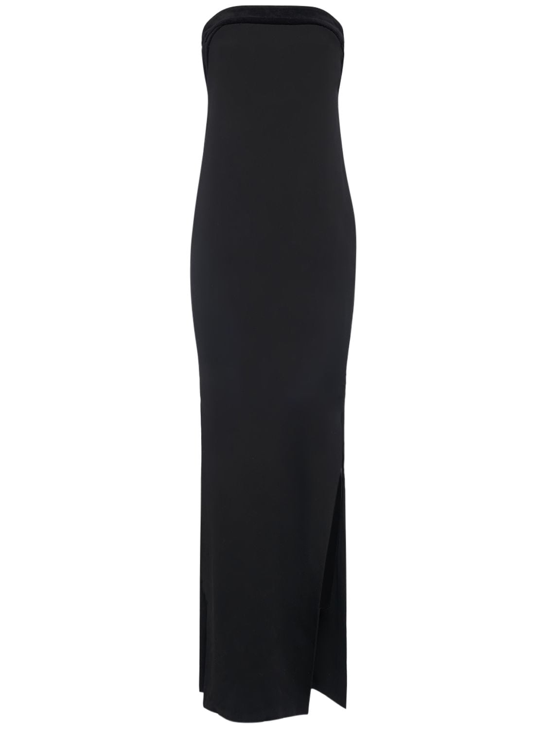 Shop Tom Ford Double Silk Georgette Strapless Dress In Black
