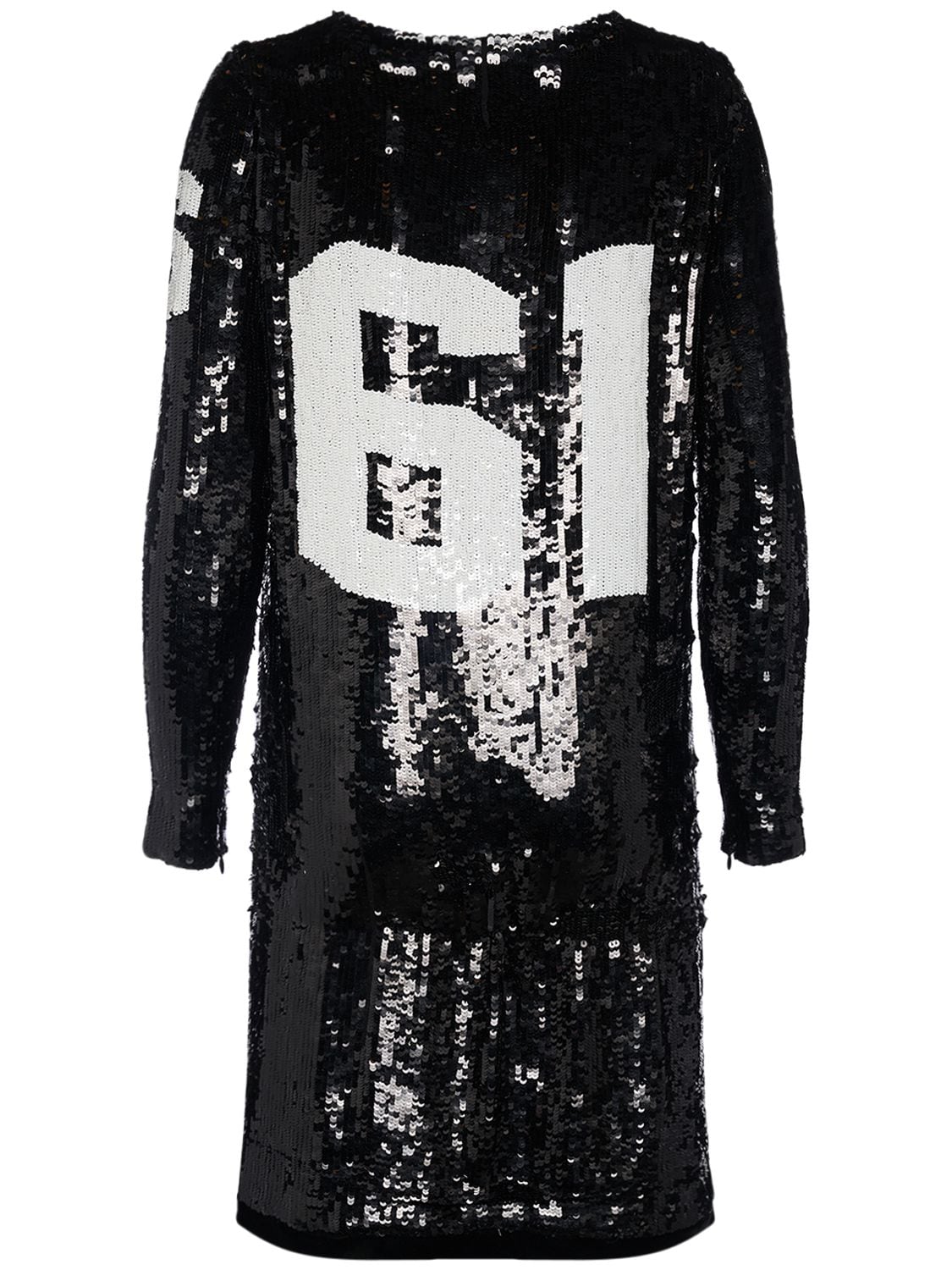 Shop Tom Ford Logo All Over Sequin Mini Dress In Black