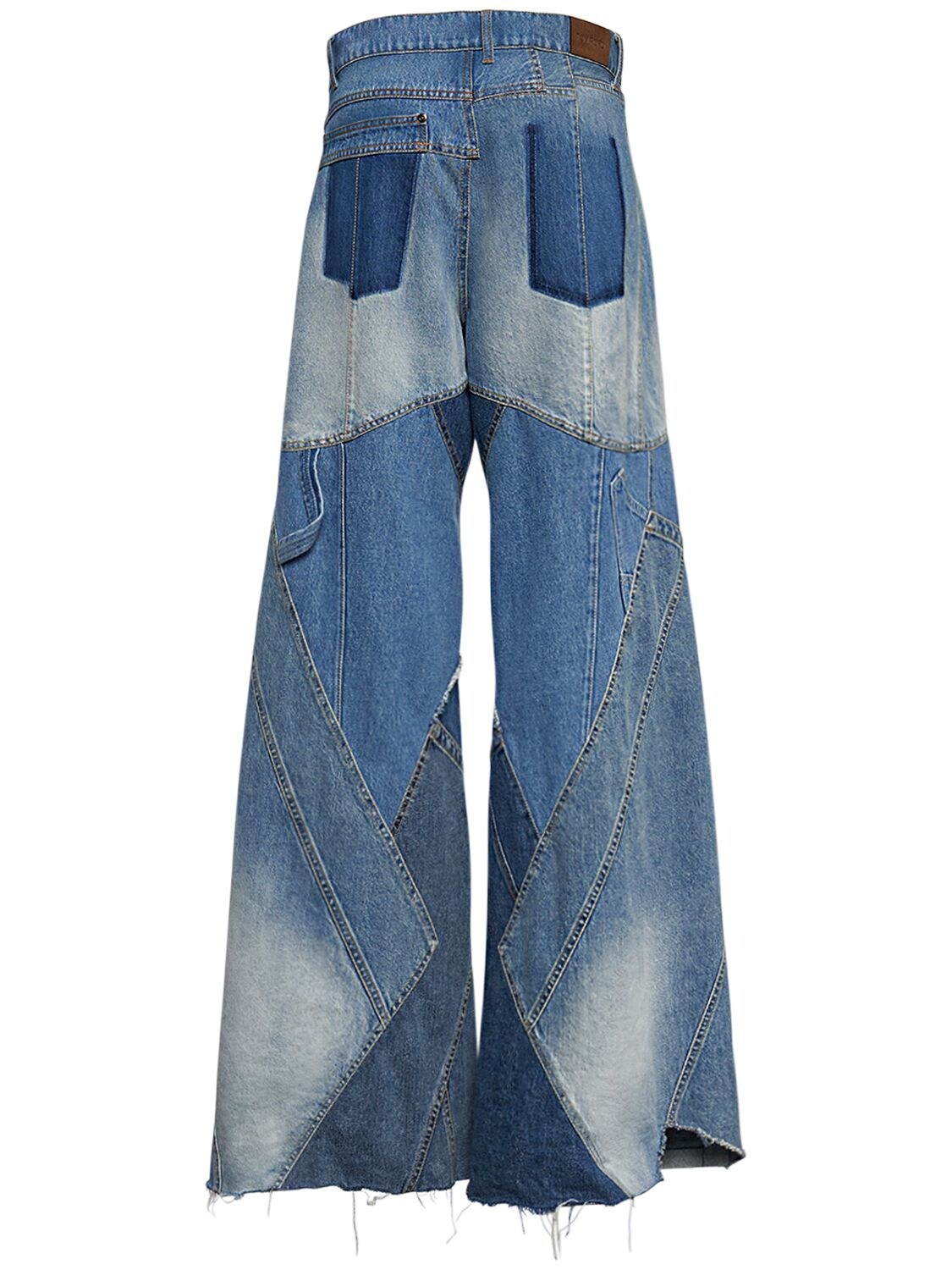 Shop Tom Ford Patchwork Denim Wide Leg Jeans In Blue