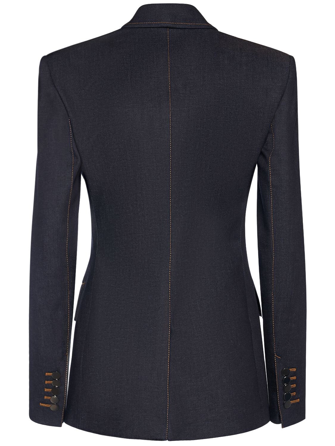 Shop Tom Ford Denim Single Breasted Jacket In Dark Blue