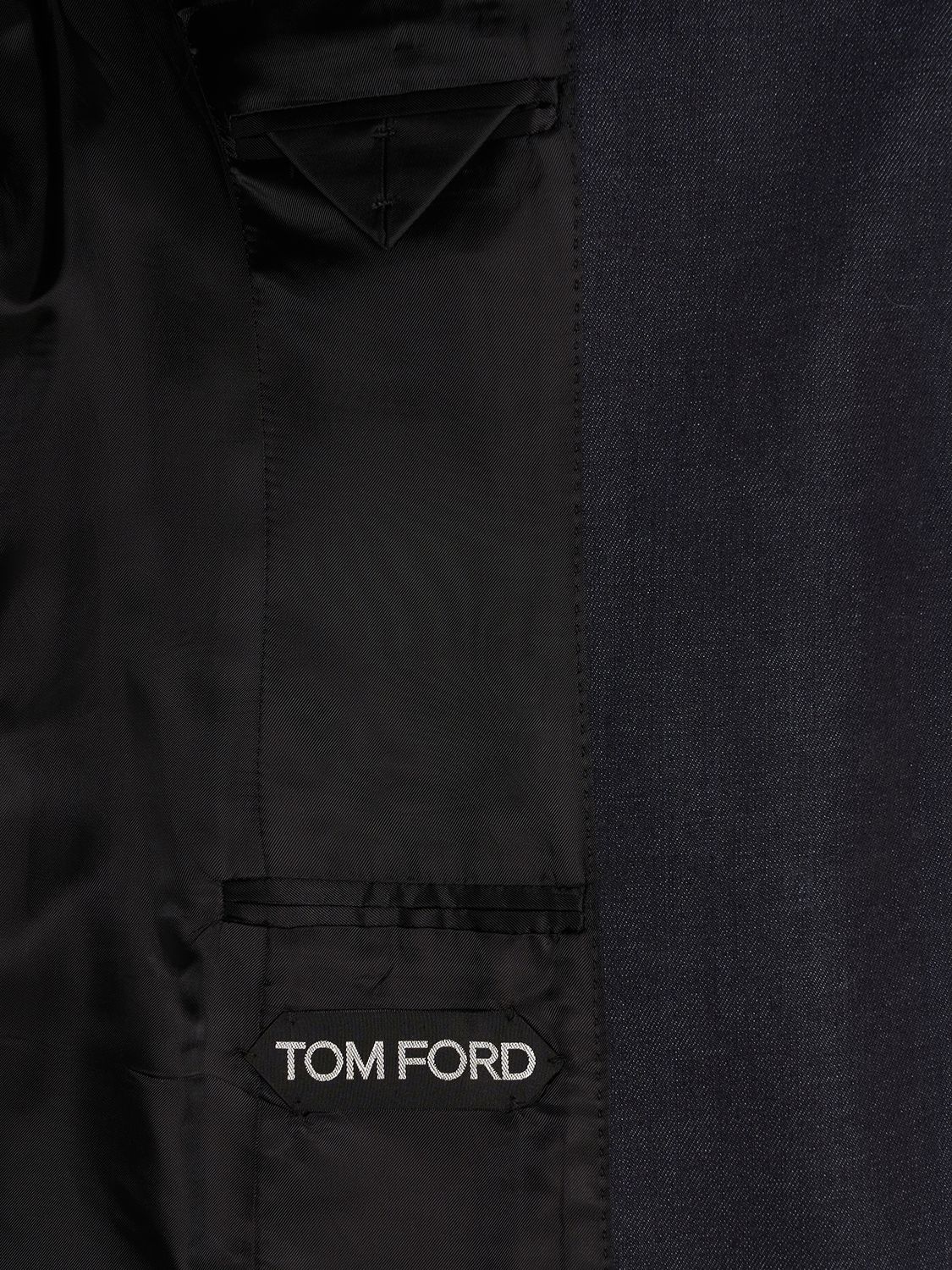 Shop Tom Ford Denim Single Breasted Jacket In Dark Blue