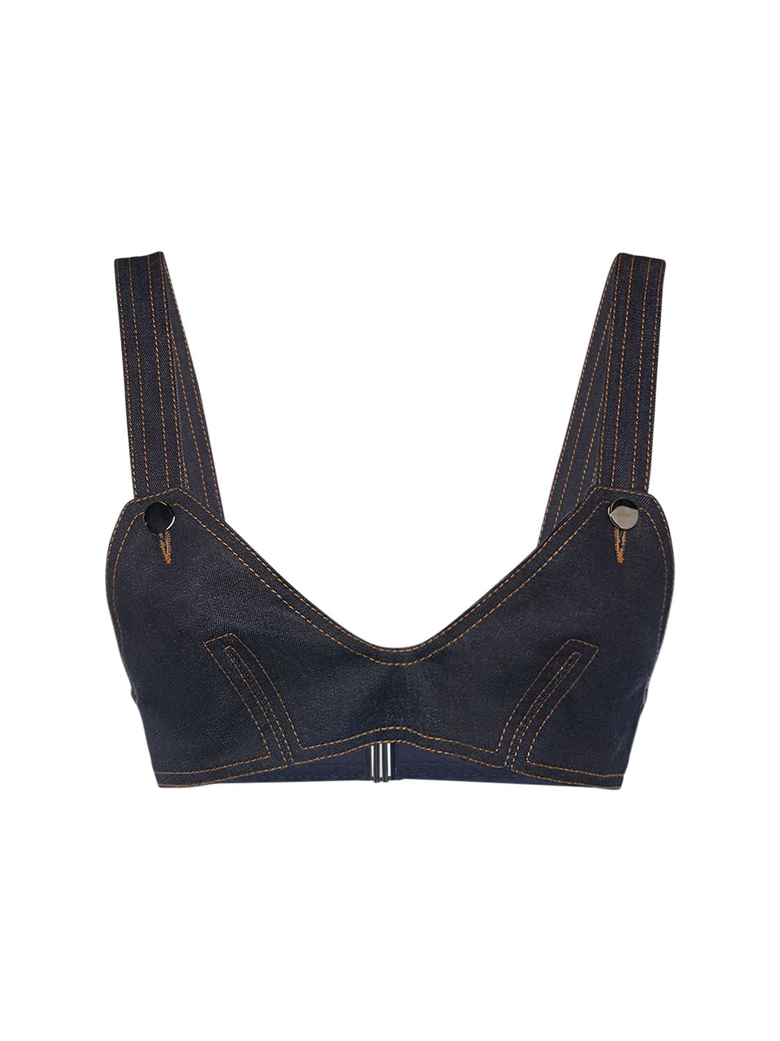 Shop Tom Ford Denim Bra Top In Dark Blue