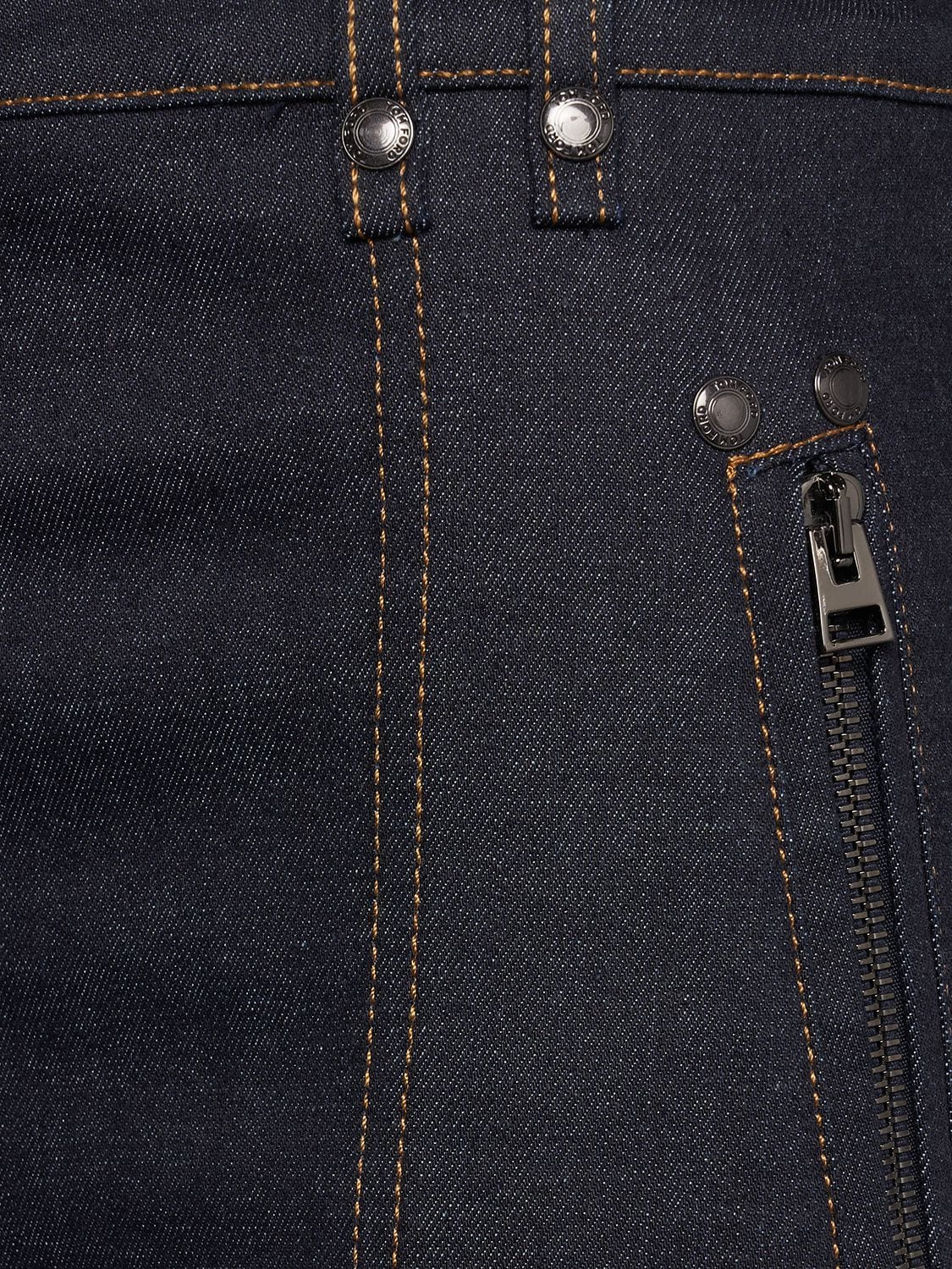 Shop Tom Ford Denim High Waist Wide Jeans In Dark Blue