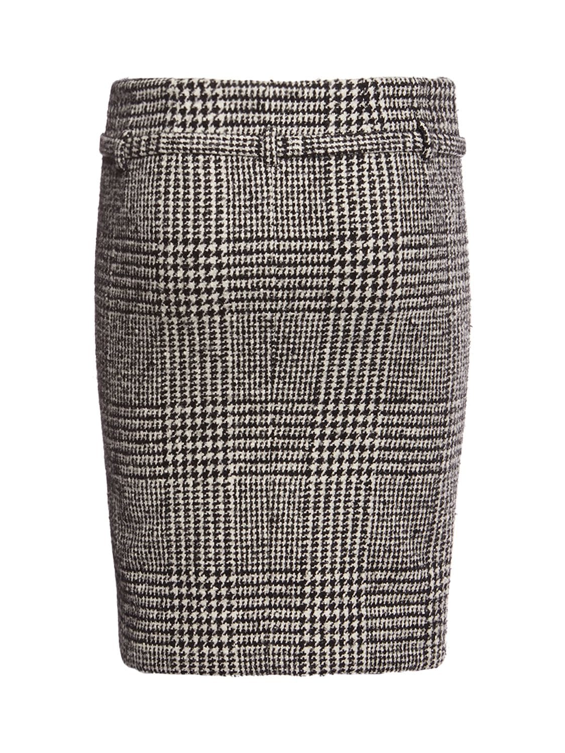 Shop Tom Ford Prince Of Wales Wool Blend Midi Skirt In Multicolor