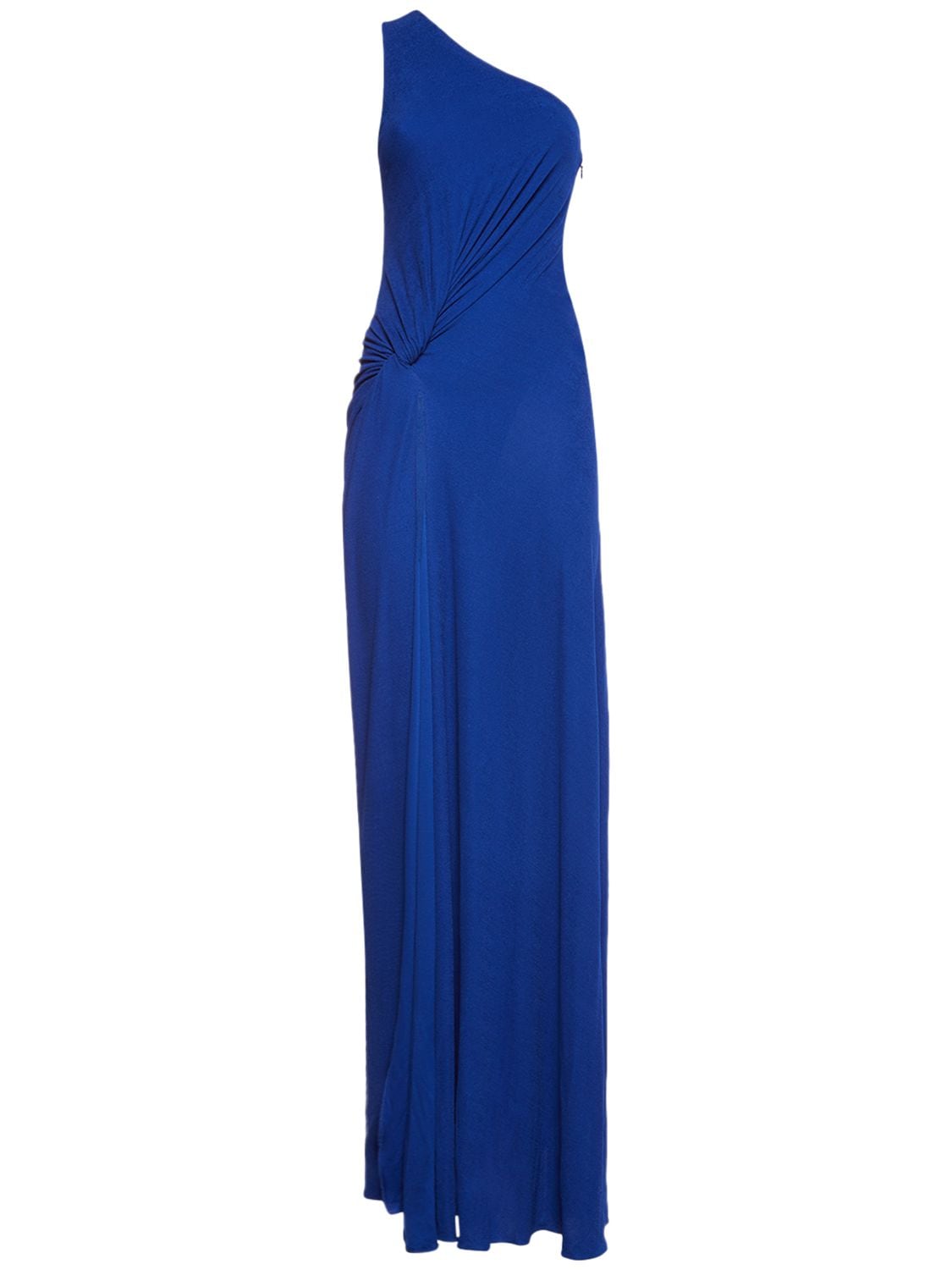 Shop Tom Ford Crepe Jersey One Shoulder Long Dress In Blue