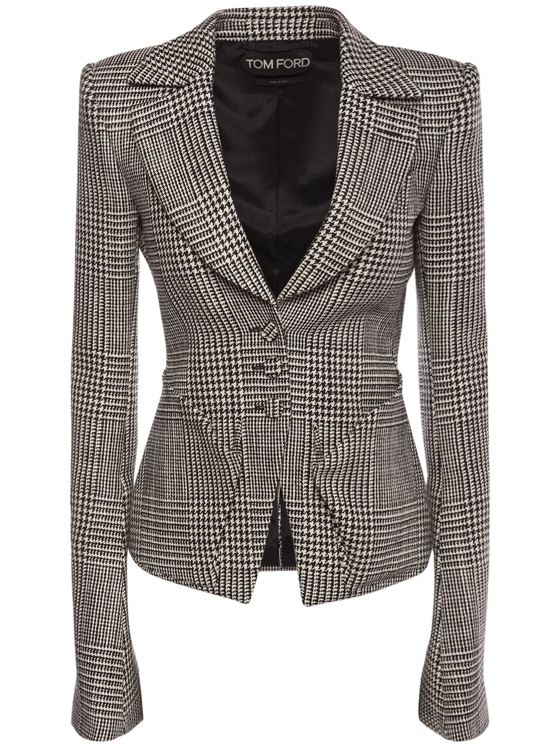 TOM FORD PRINCE OF WALES WOOL FITTED JACKET