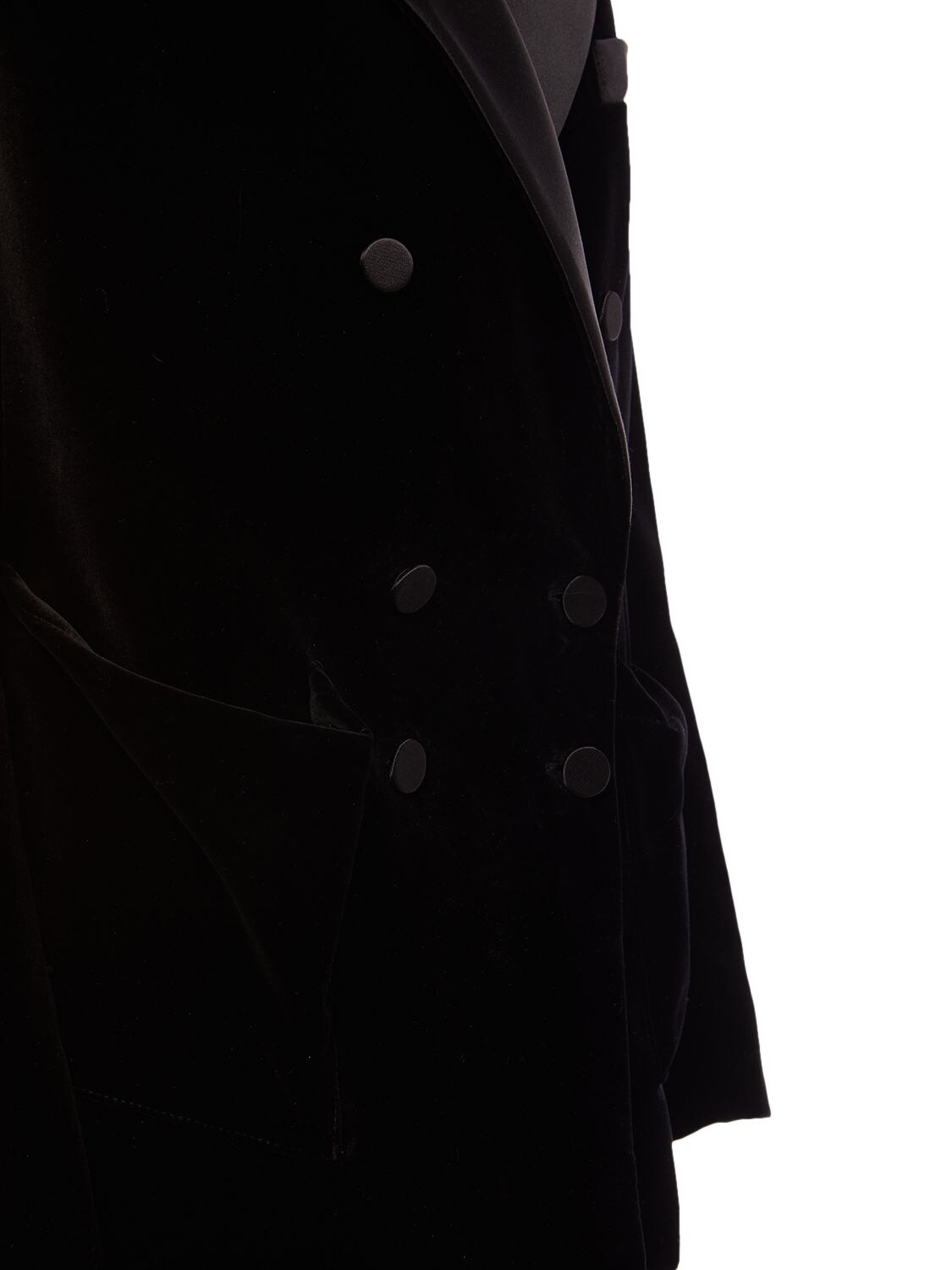 Shop Tom Ford Cotton Velvet Tuxedo Jacket In Black
