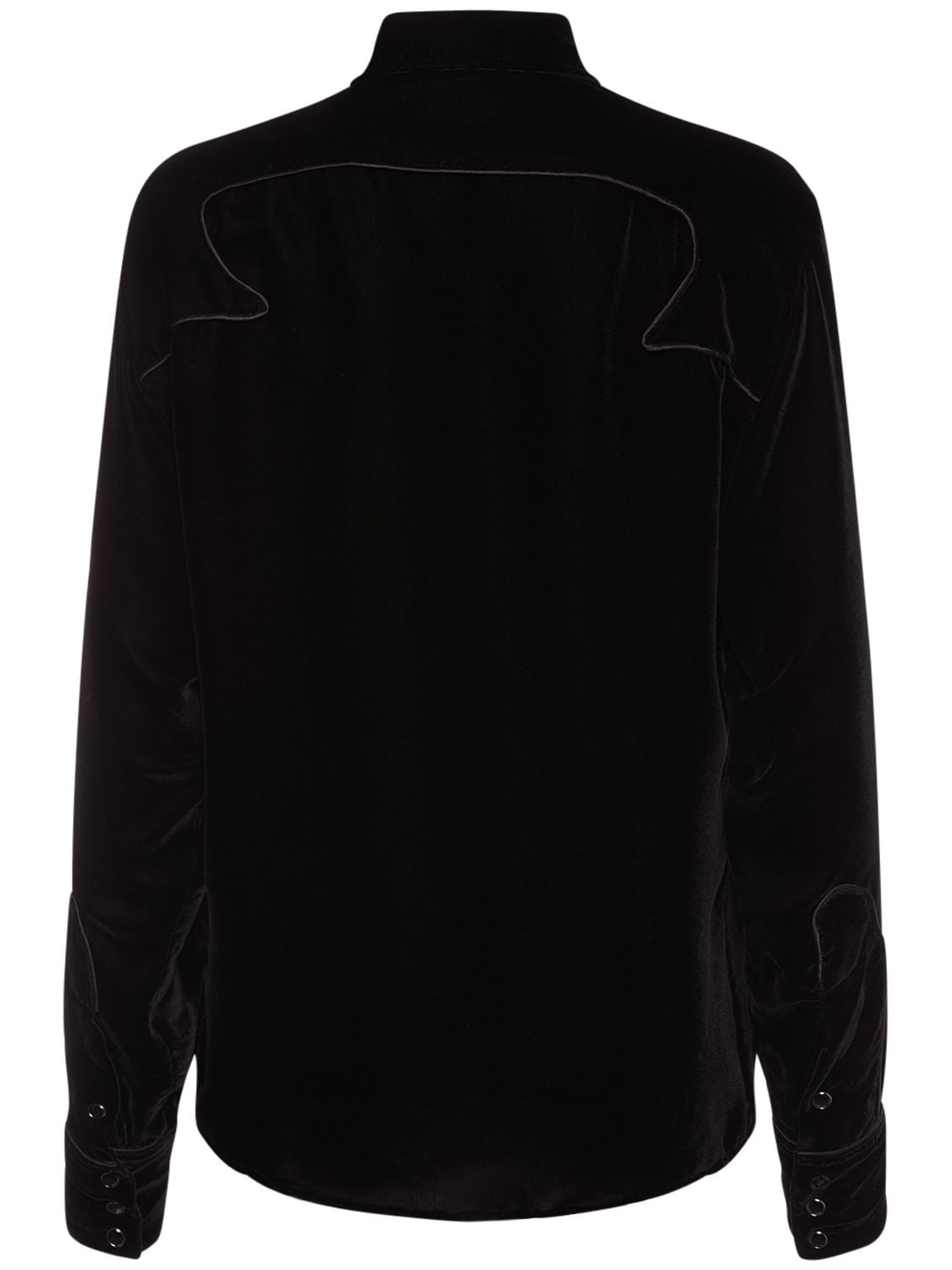 Shop Tom Ford Relaxed Fit Velvet Shirt In Black