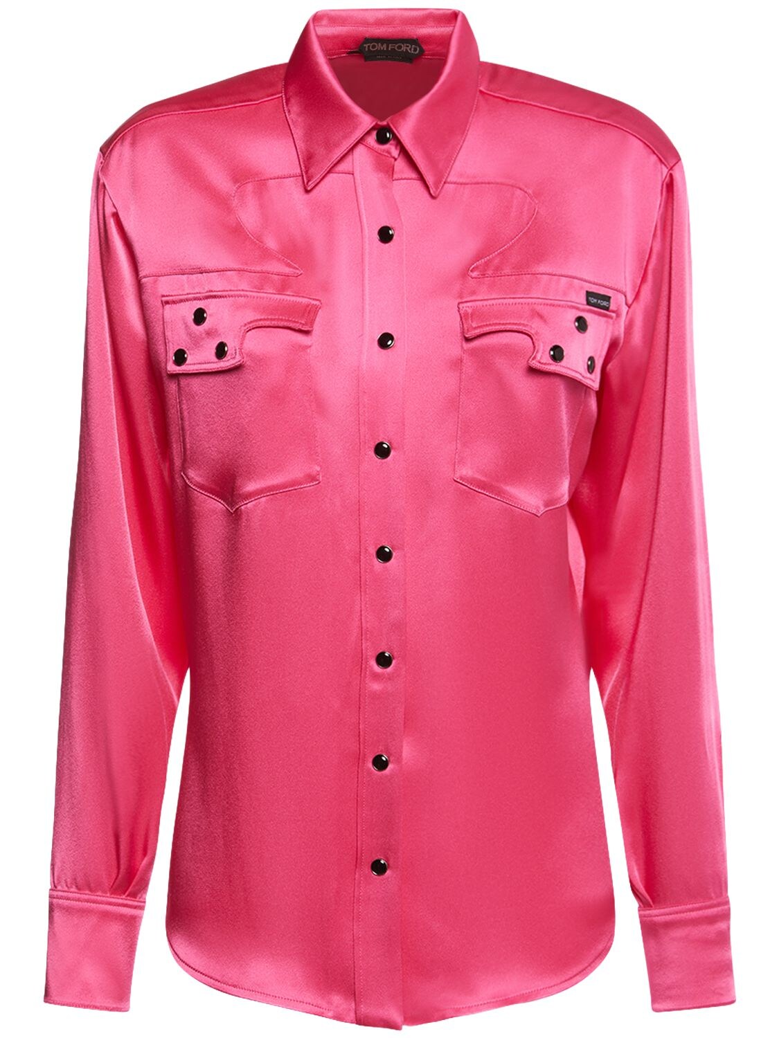 Tom Ford Fluid Satin Shirt In Pink
