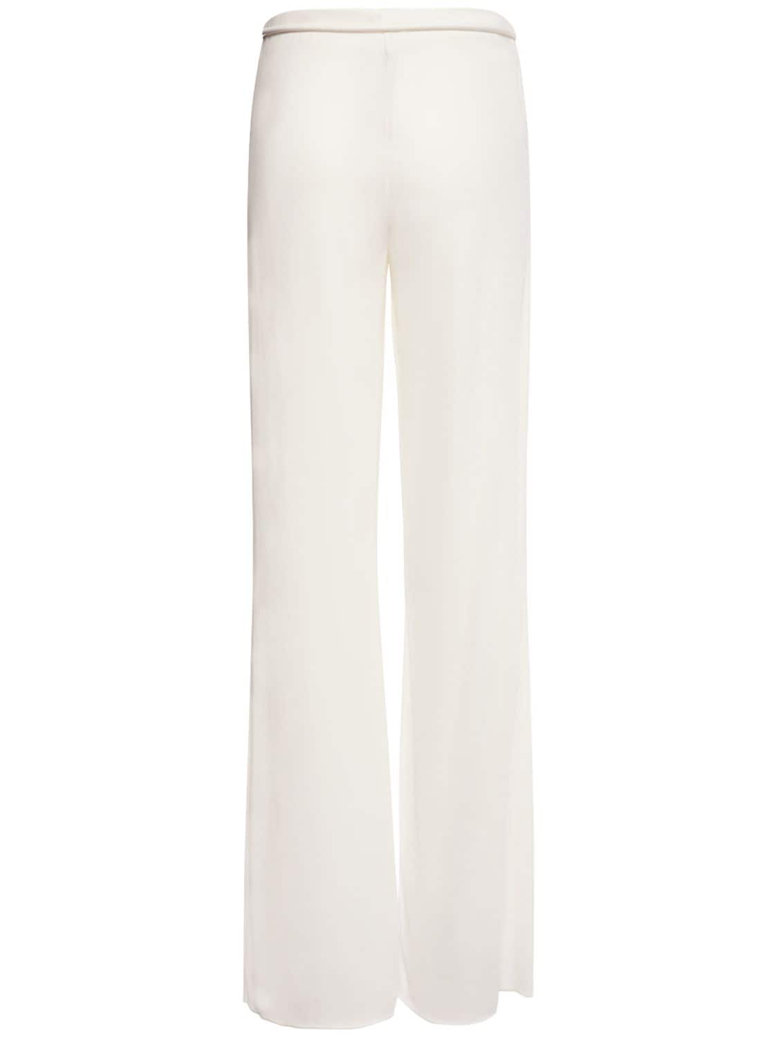 Shop Tom Ford Jersey Mid Rise Wrap Wide Pants In White
