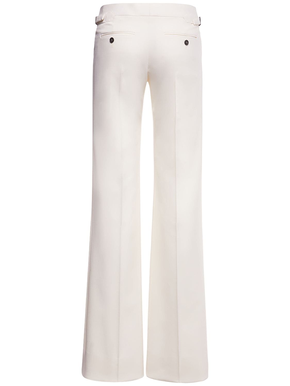 Shop Tom Ford Serge Wool Flared Pants In White