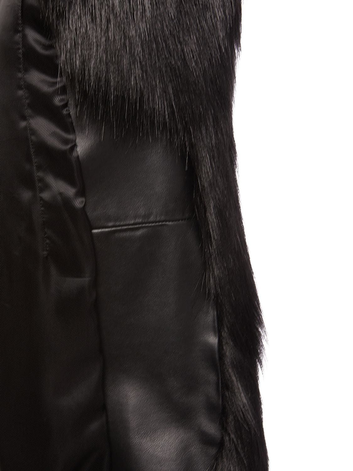 Shop Tom Ford Faux Fur Midi Coat In Black