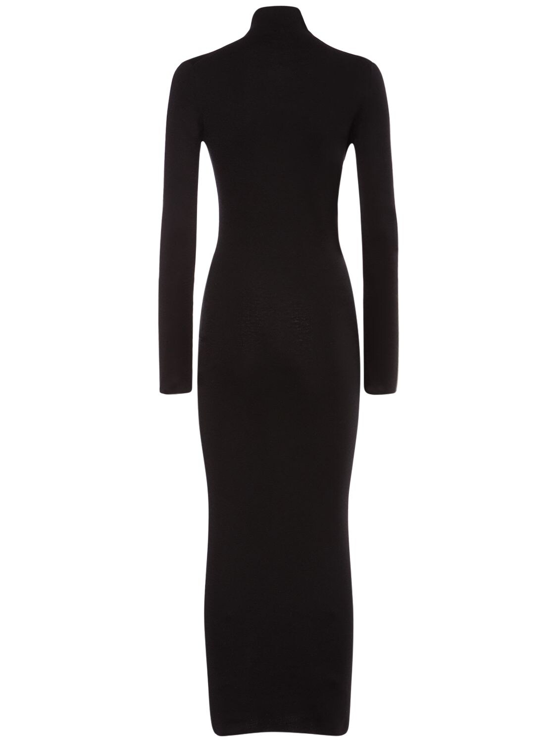 Shop Tom Ford Compact Knit Cashmere & Silk Midi Dress In Black