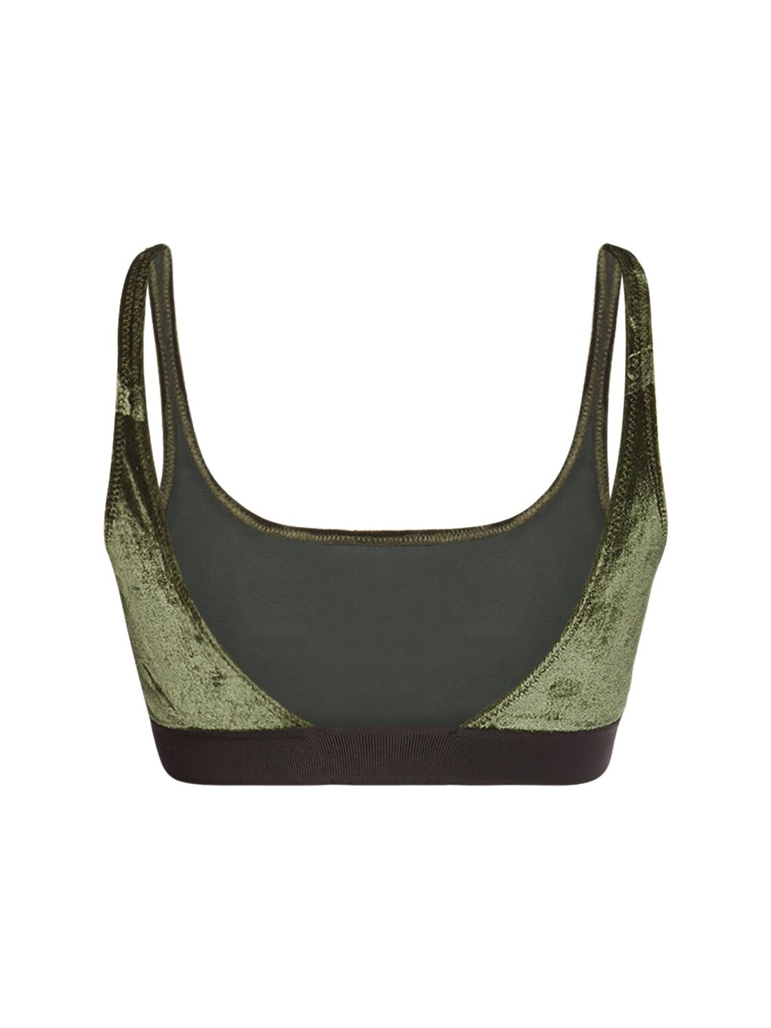 TOM FORD Velvet Signature Bralette in Army Green