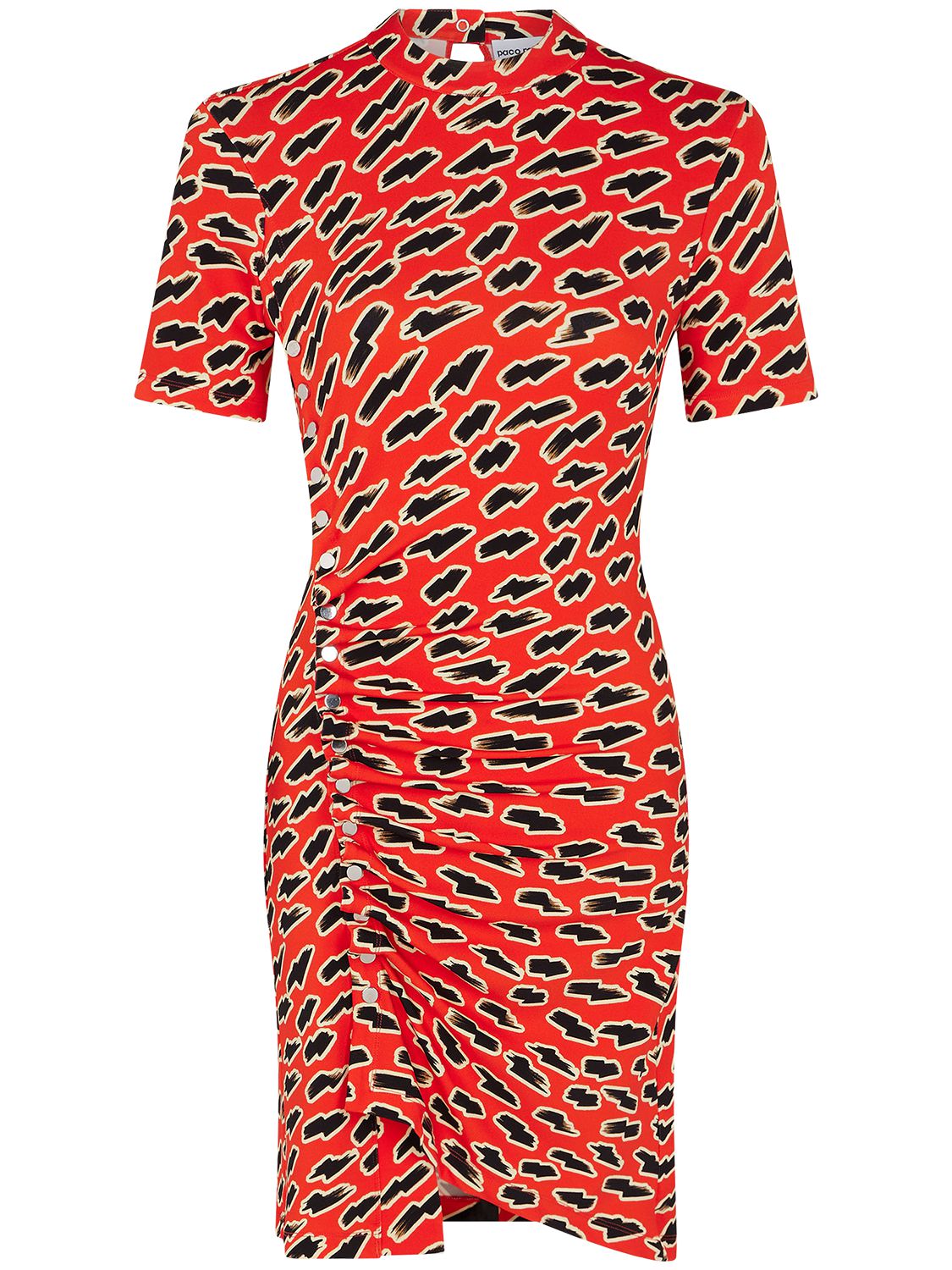 Image of Printed Jersey Side Drape Mini Dress