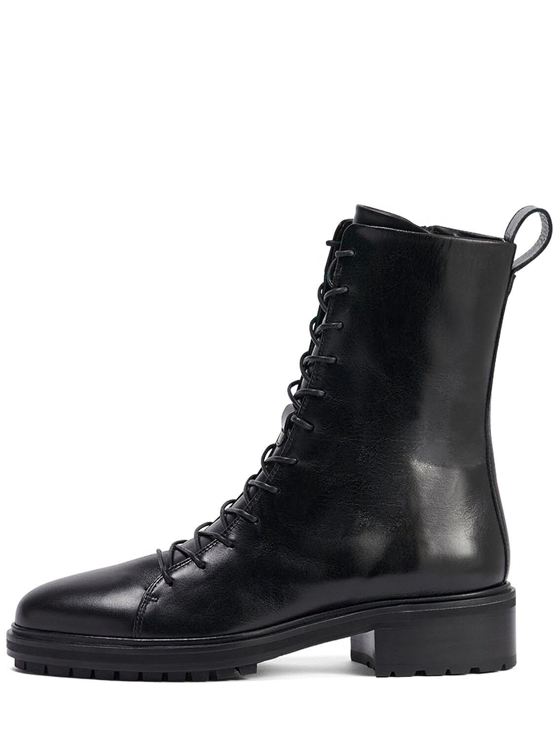 Shop Aeyde 30mm Isa Leather Ankle Boots In Black