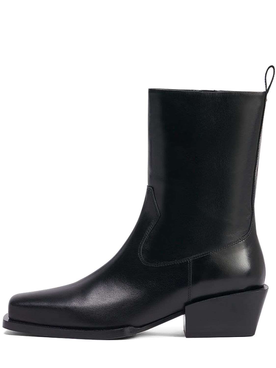 Shop Aeyde 40mm Bill Leather Ankle Boots In Black