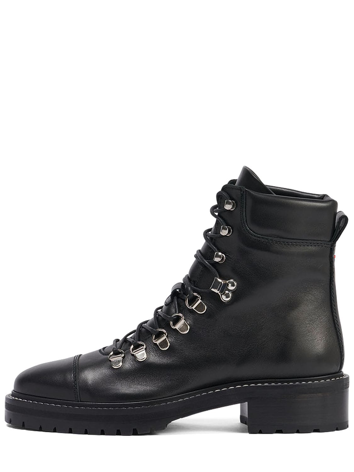 Aeyde 45mm Fiona Leather Hiking Boots In Black