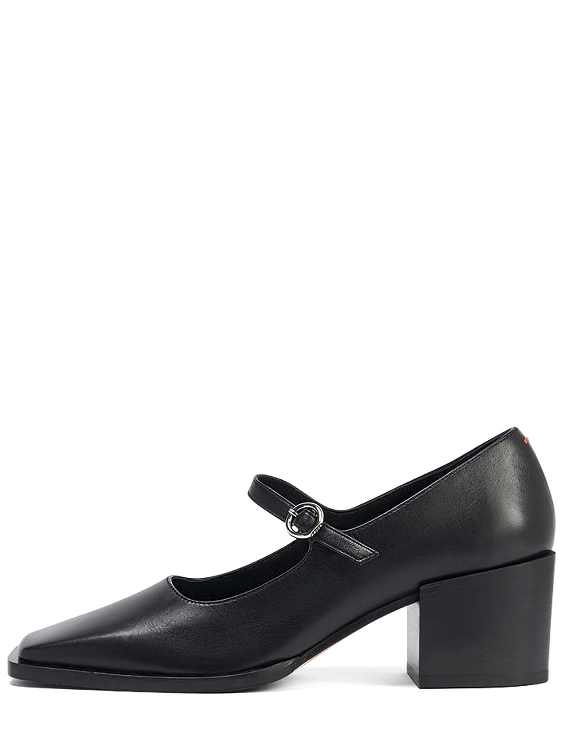 Shop Aeyde 55mm Anya Leather Heels In Black