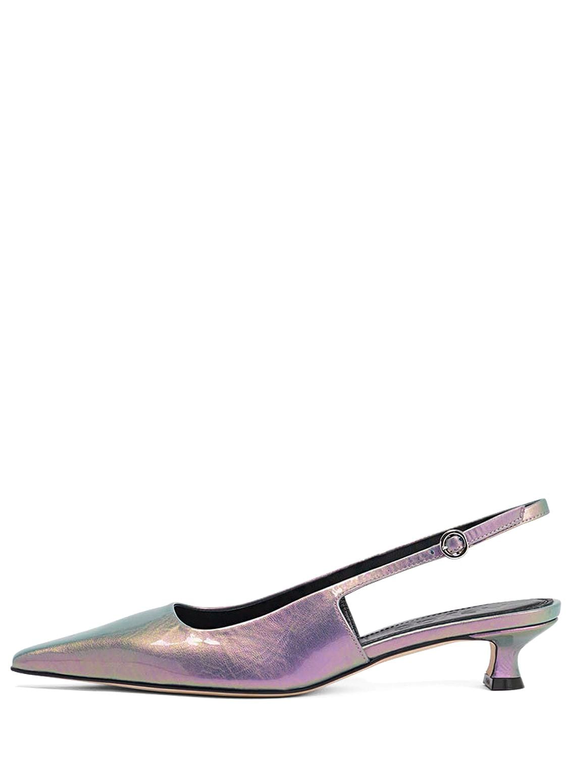 Aeyde Catrina Iridescent Leather Pumps In Purple