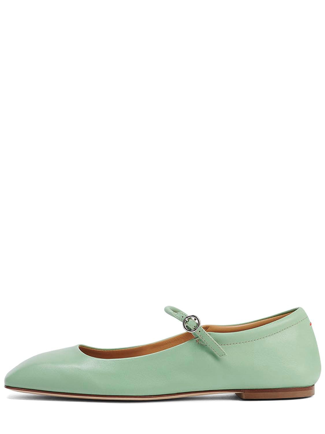 Shop Aeyde 10mm Uma Leather Flats In Mint