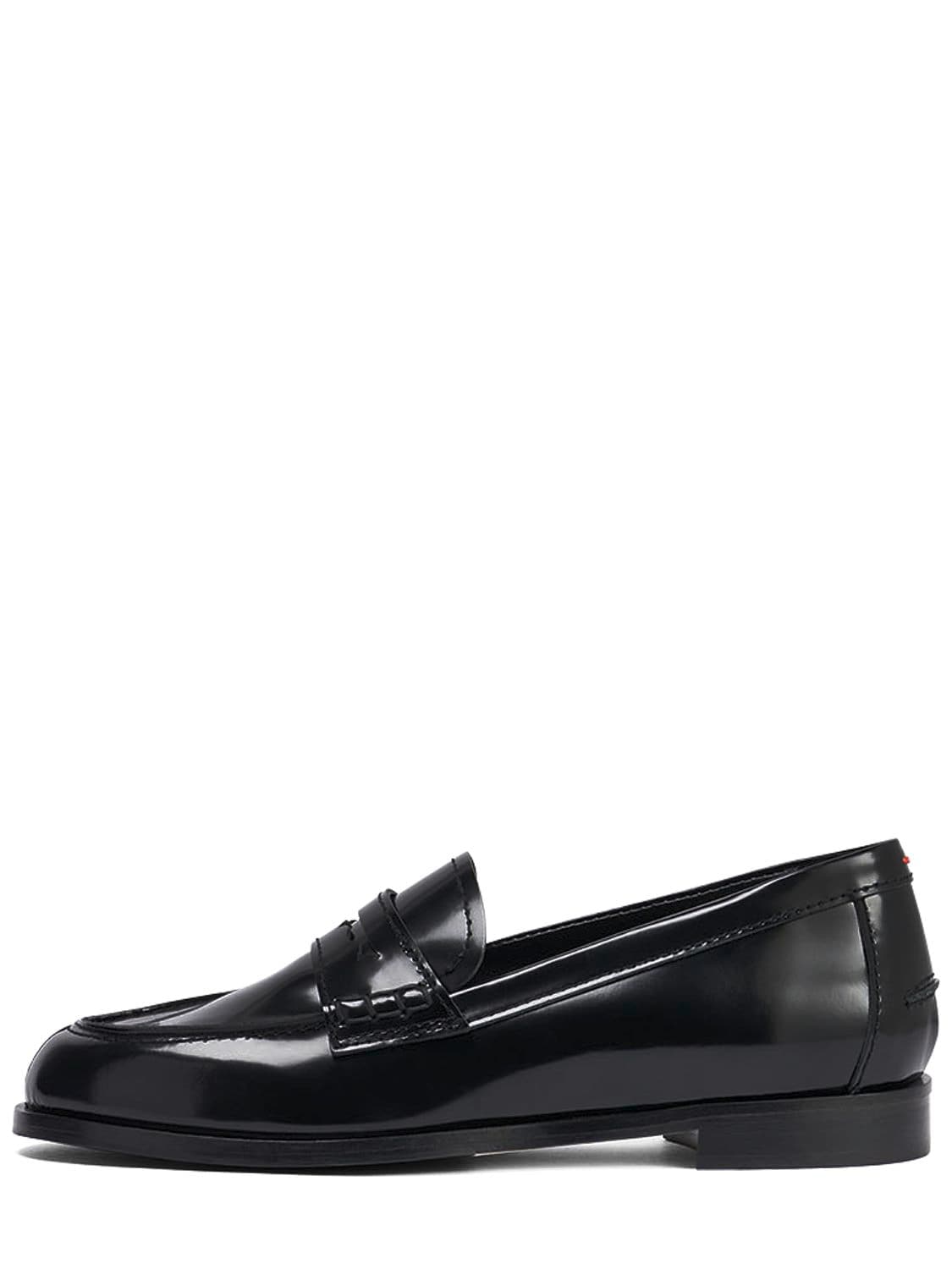 Shop Aeyde 15mm Oscar Polido Leather Loafers In Black