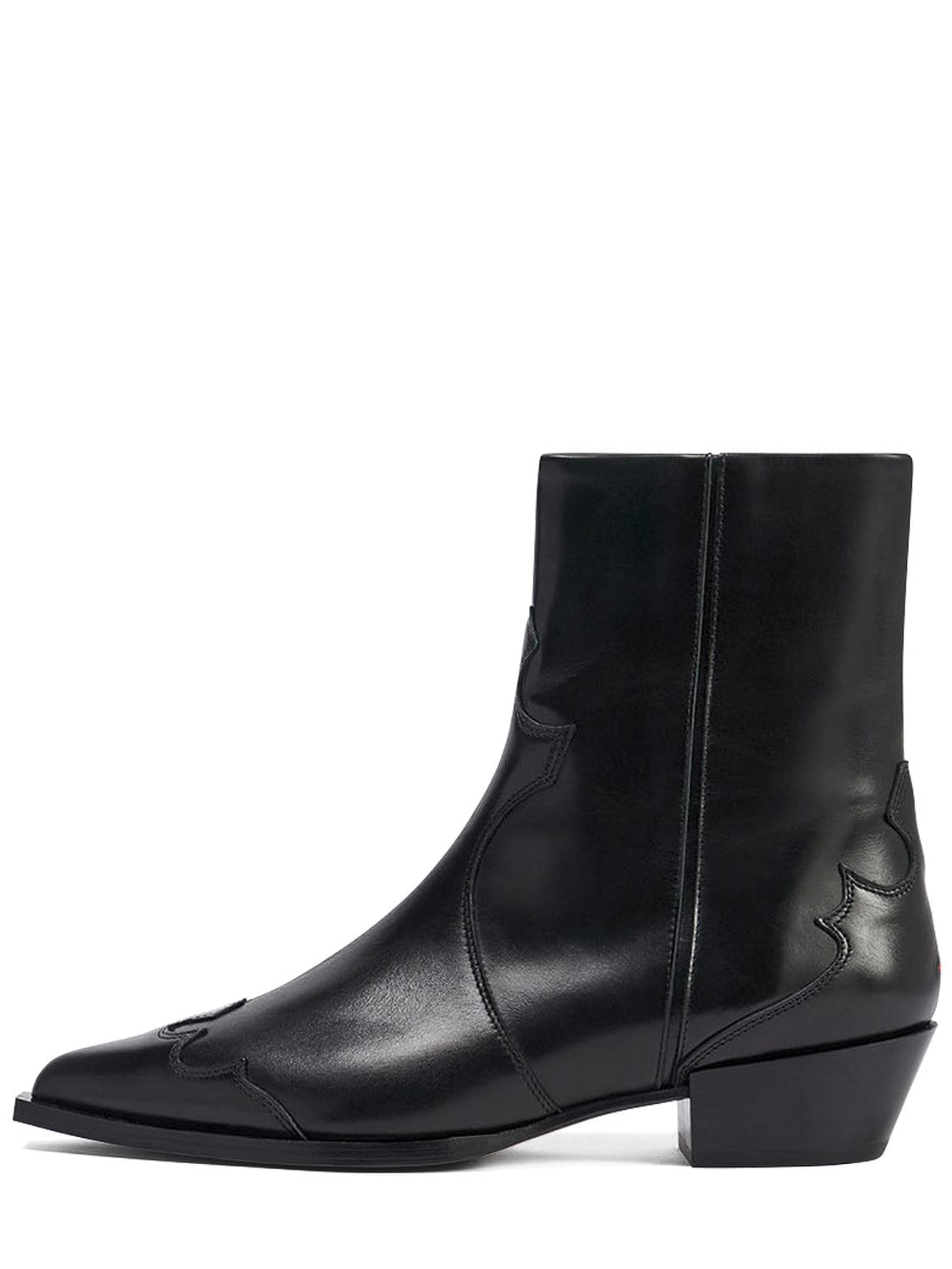 Shop Aeyde 40mm Hester Leather Ankle Boots In Black