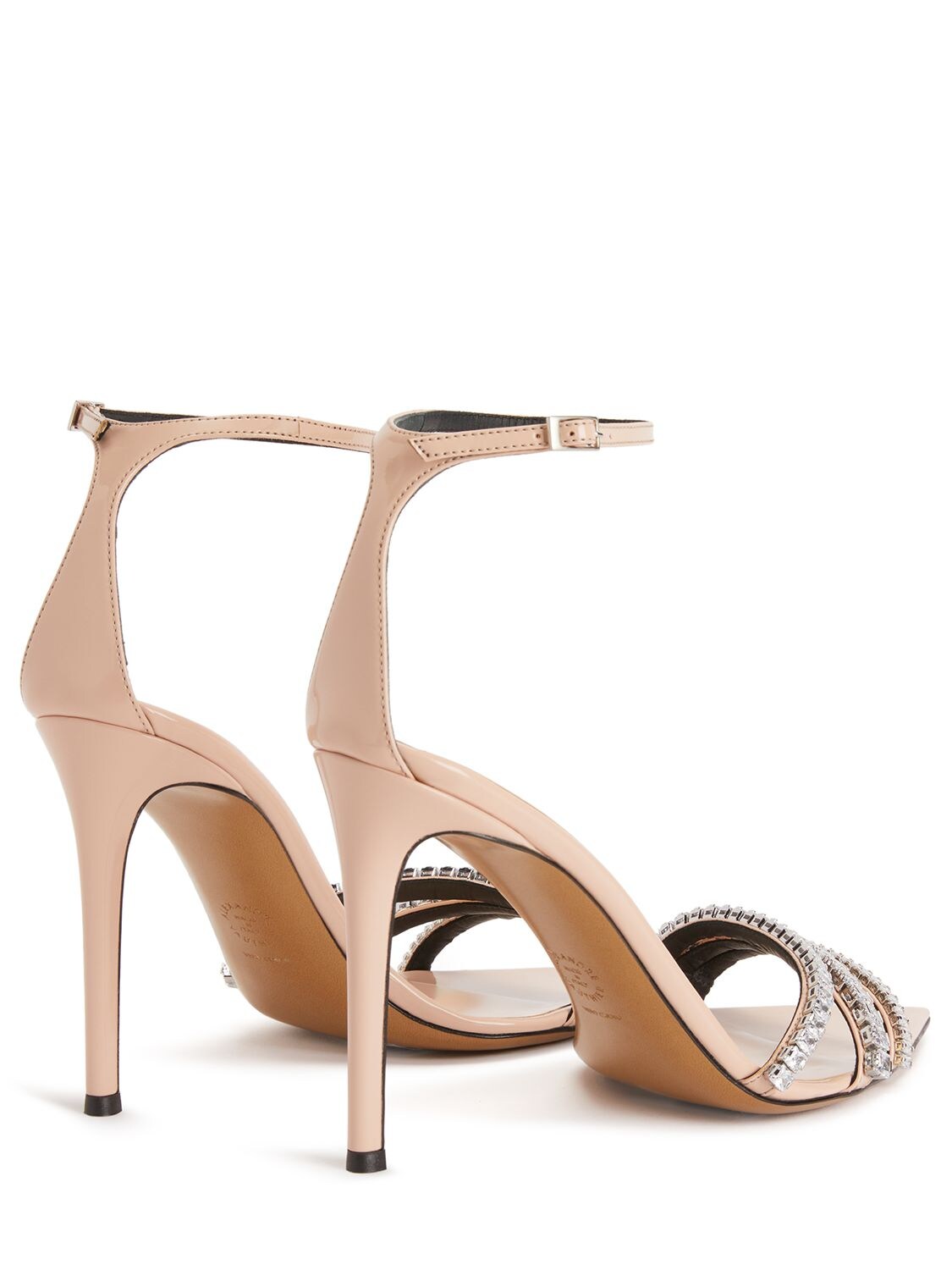 Shop Alexandre Vauthier 105mm Patent Leather Sandals In Pink