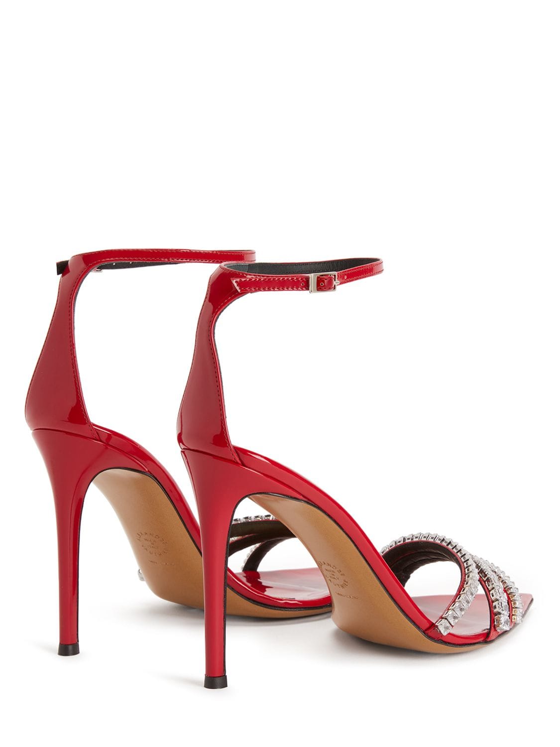 Shop Alexandre Vauthier 105mm Patent Leather Sandals In Red