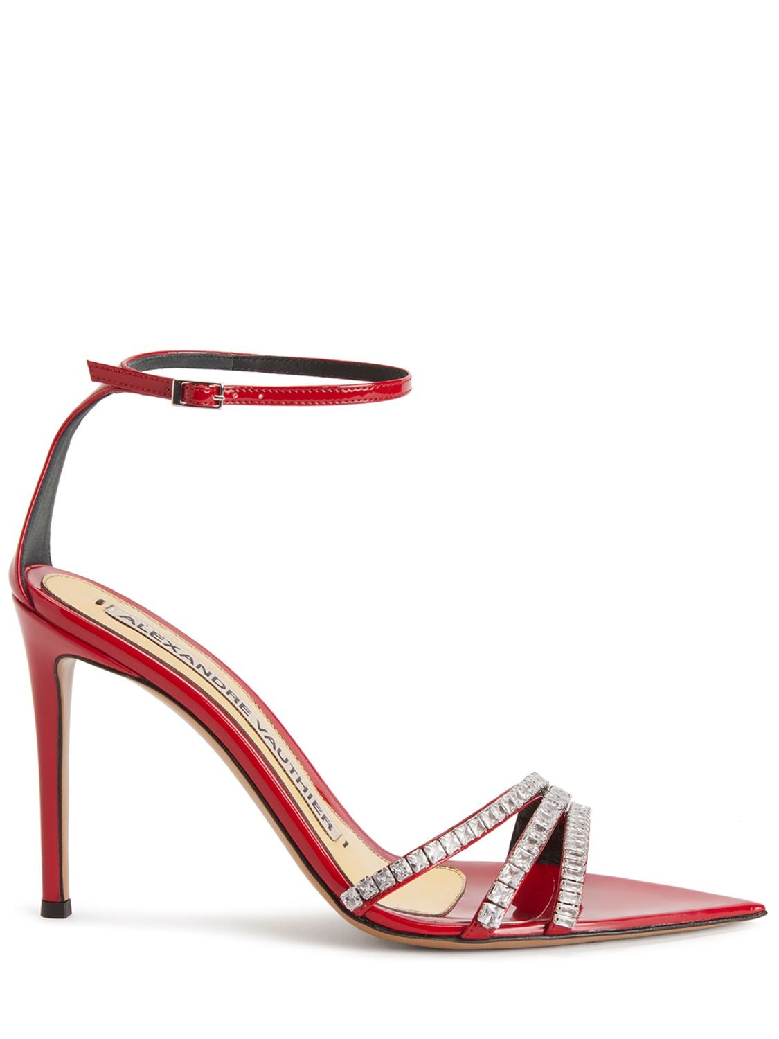 Alexandre Vauthier 105mm Patent Leather Sandals In Red