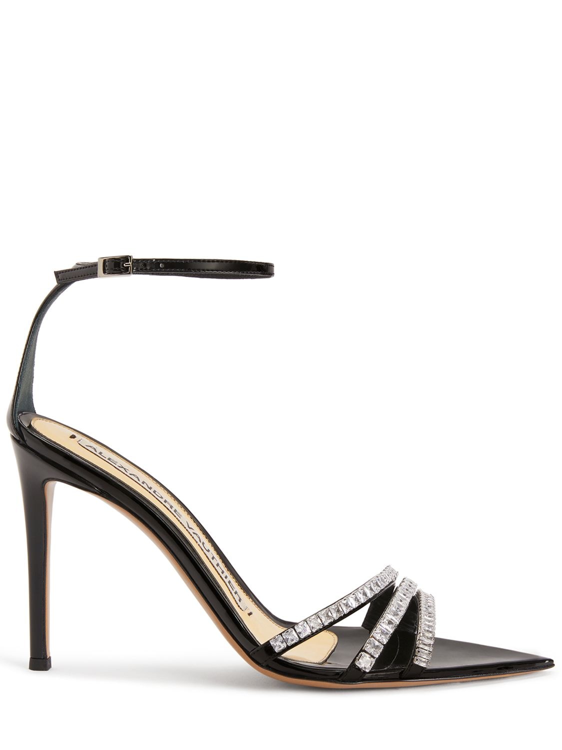 Alexandre Vauthier 105mm Patent Leather Sandals In Black