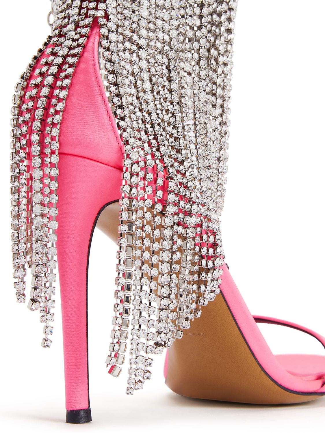 Shop Alexandre Vauthier 105mm Satin High Heel Sandals In Hot Pink