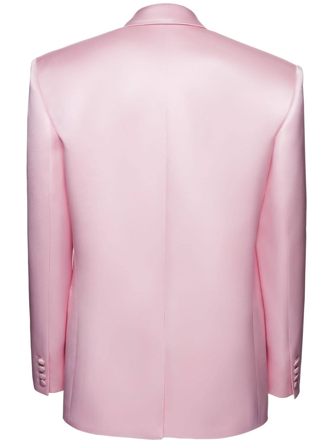Shop Magda Butrym Silk Satin Oversized Blazer Jacket In Pink