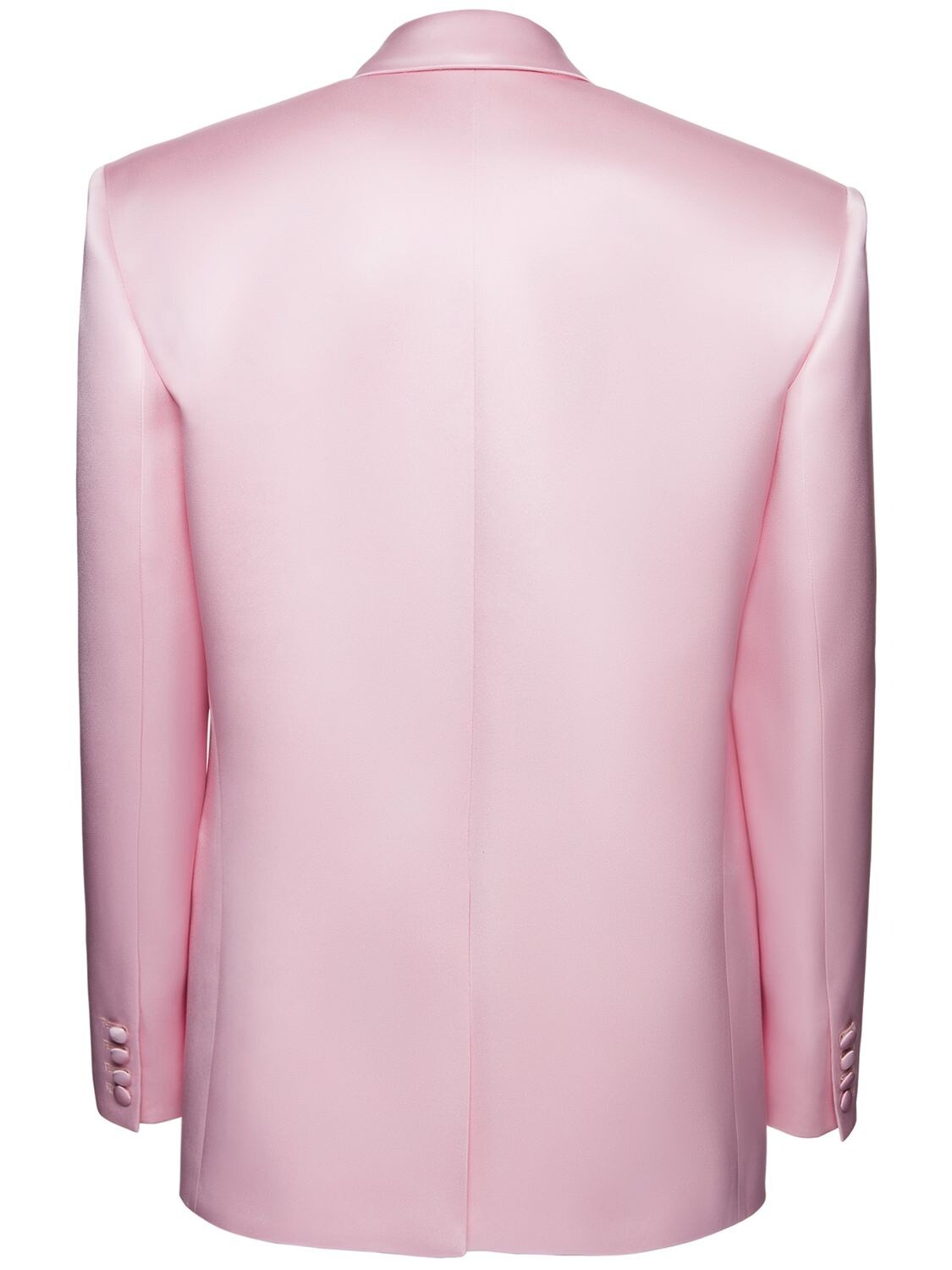 Shop Magda Butrym Oversized Silk Satin Blazer In Pink