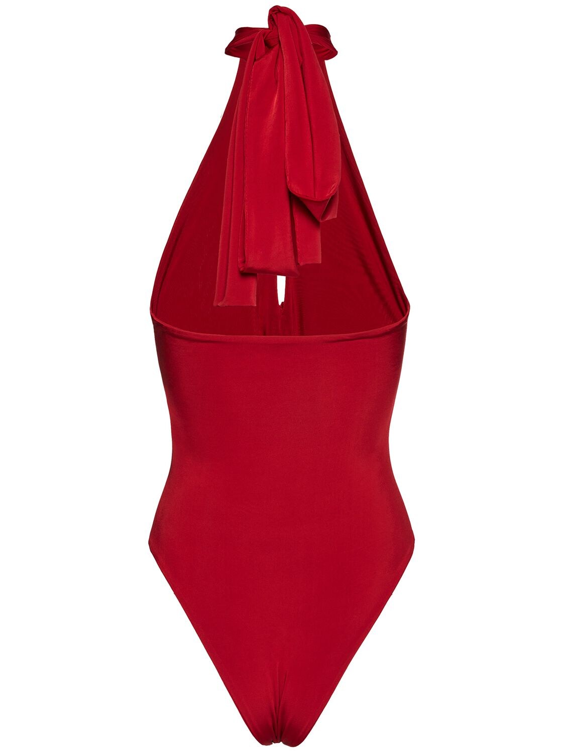 Shop Magda Butrym 3d Rose Jersey Bodysuit In Red