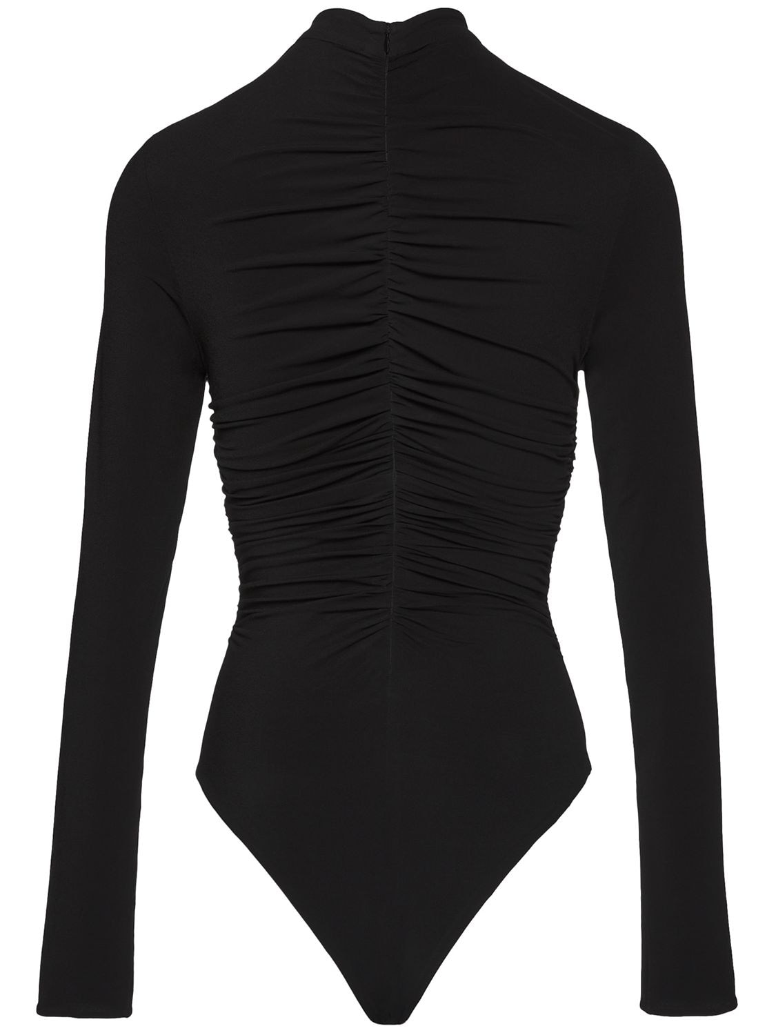 Shop Magda Butrym 3d Roses Cutout Jersey Bodysuit In Black