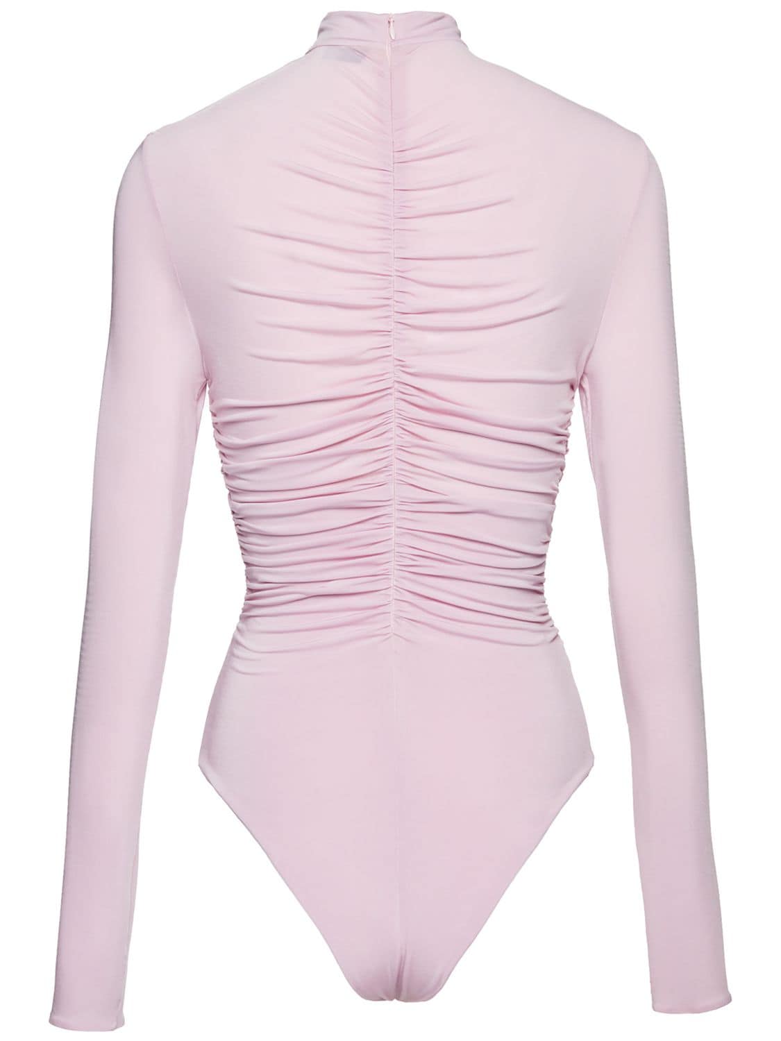 Shop Magda Butrym 3d Roses Cutout Viscose Jersey Bodysuit In Pink