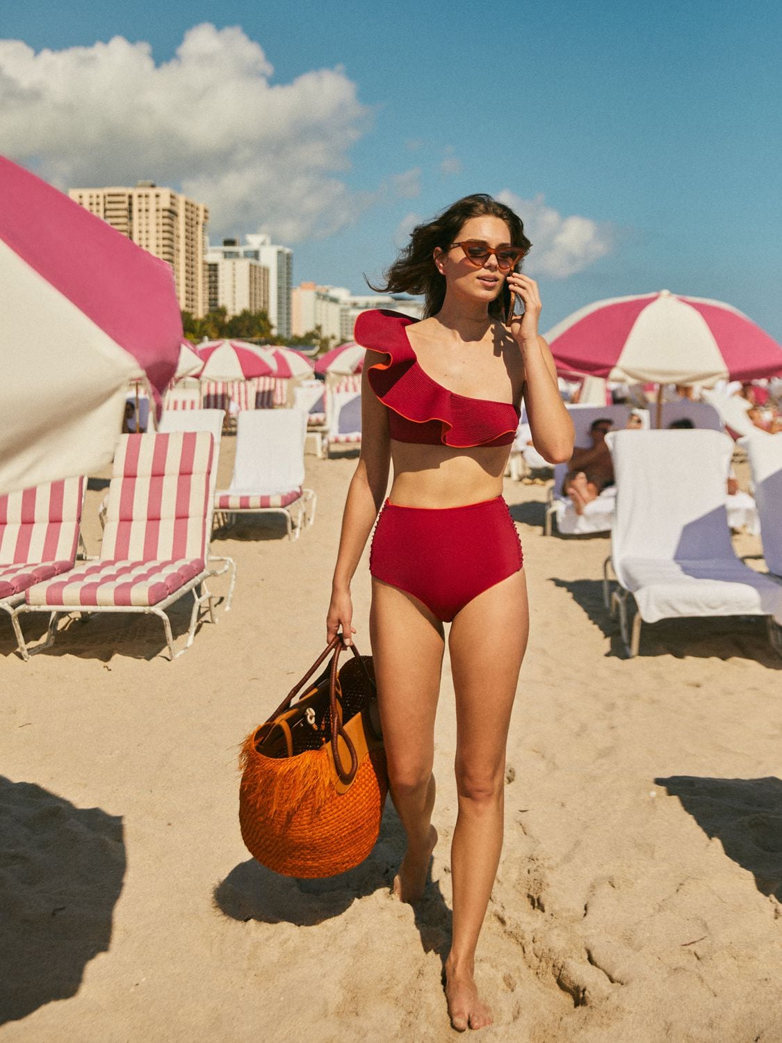 Shop Johanna Ortiz Ayarucho Ruffled One Shoulder Bikini Top In Multicolor
