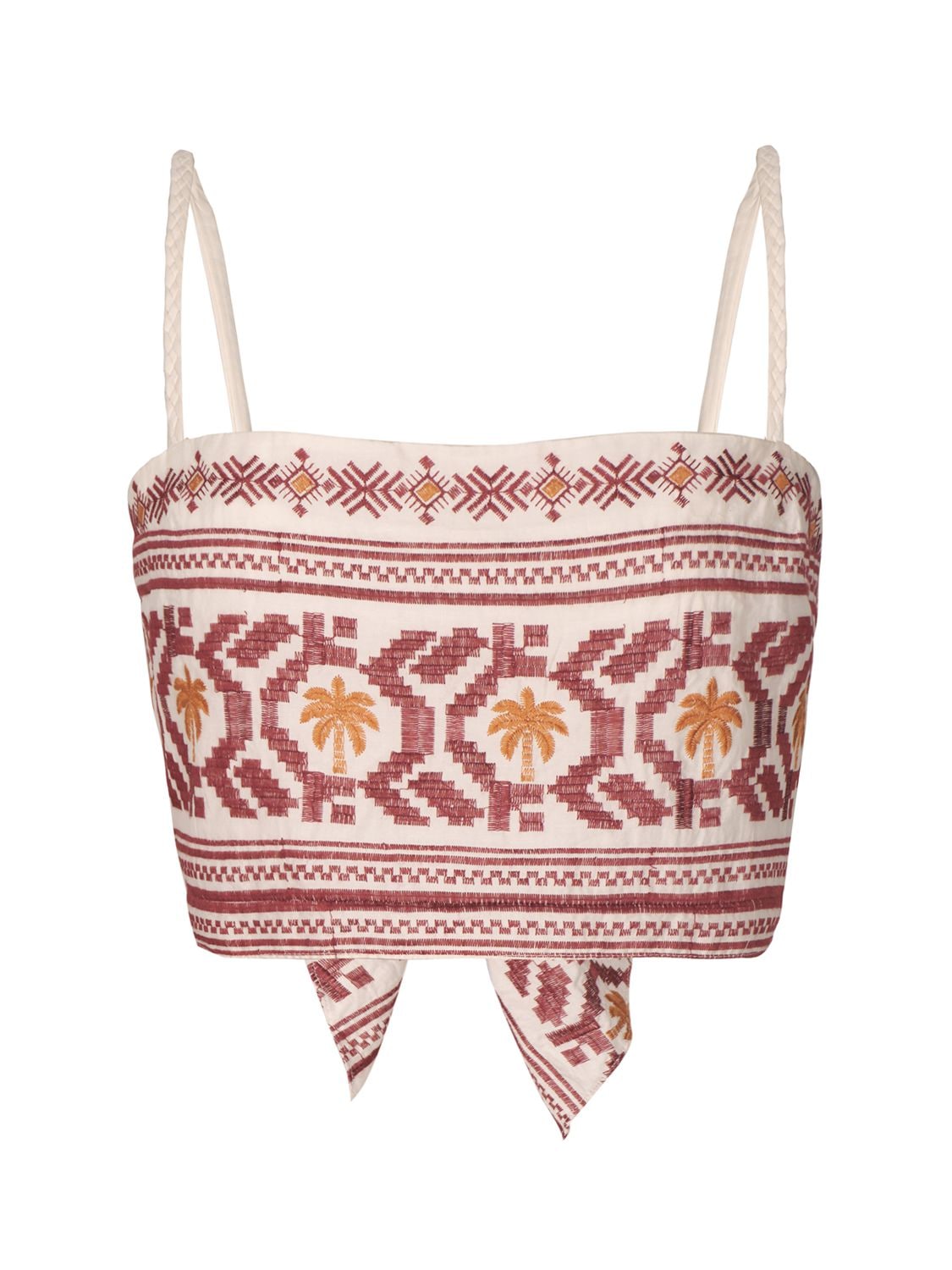 Image of Cusco Embroidered Cotton Voile Crop Top