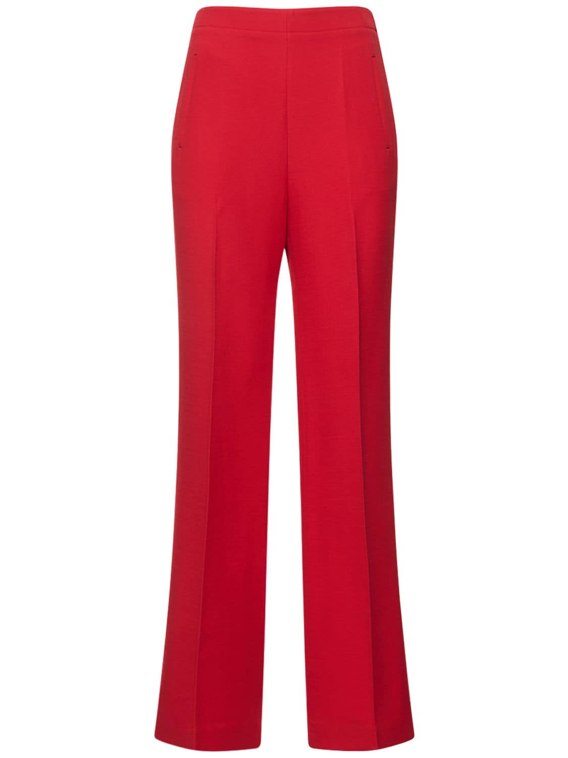 Roland Mouret Wide-leg Wool-blend Pants In Red