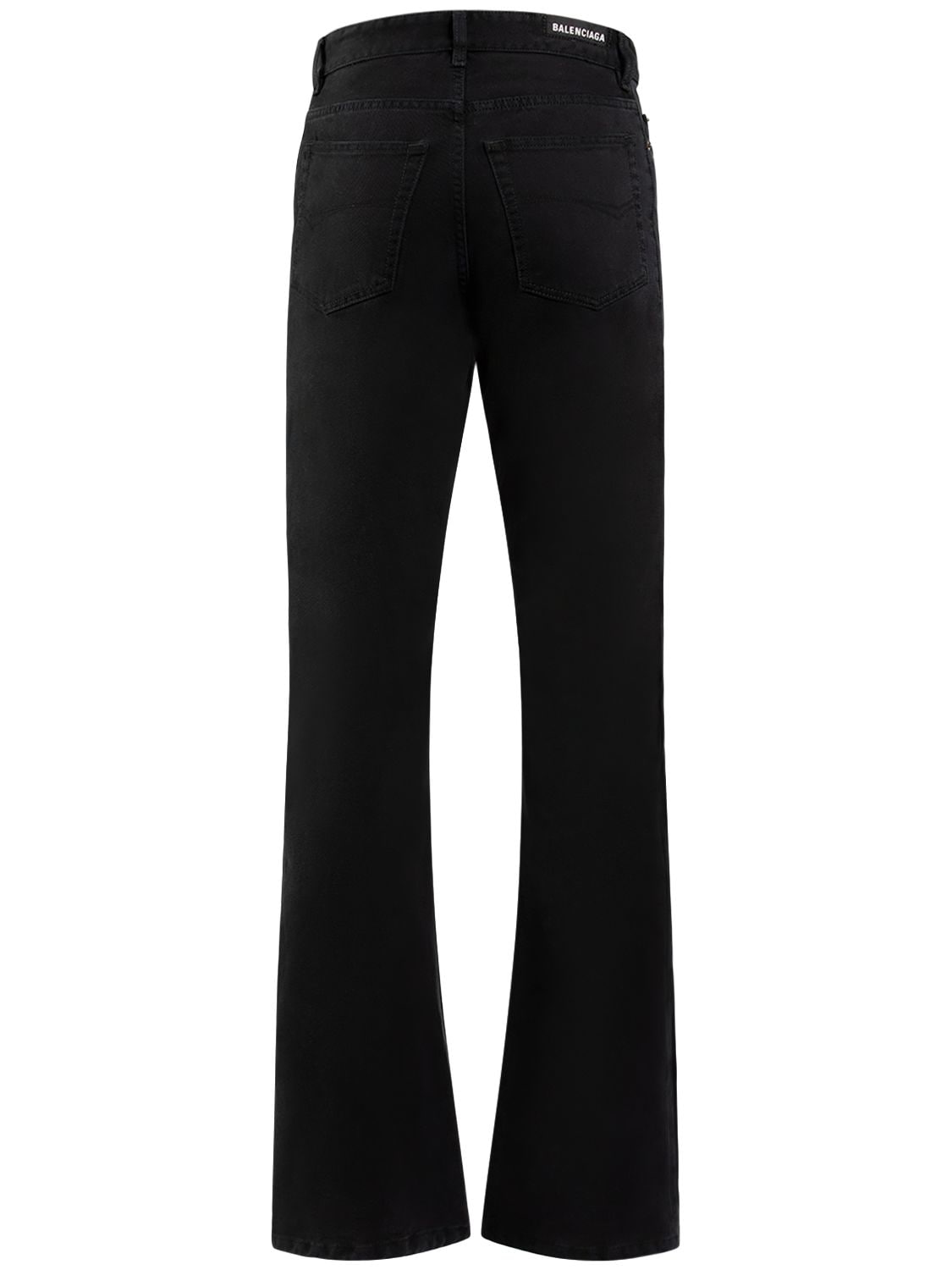 Shop Balenciaga Flared Cotton Denim Jeans In Black