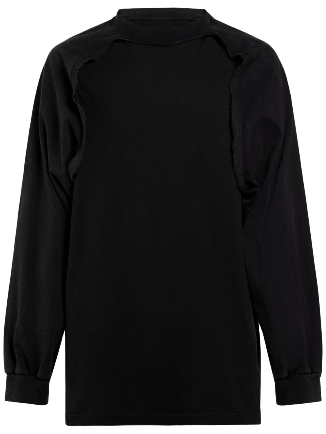 Patched Raglan Cotton Sleevles T-shirt – MEN > CLOTHING > T-SHIRTS